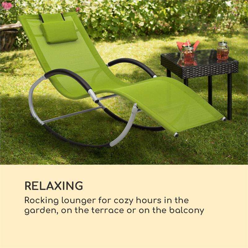 Blumfeldt Westwood, hojdacie lehátko, ergonomické, hliníkový rám, zelené – Obrázok 3