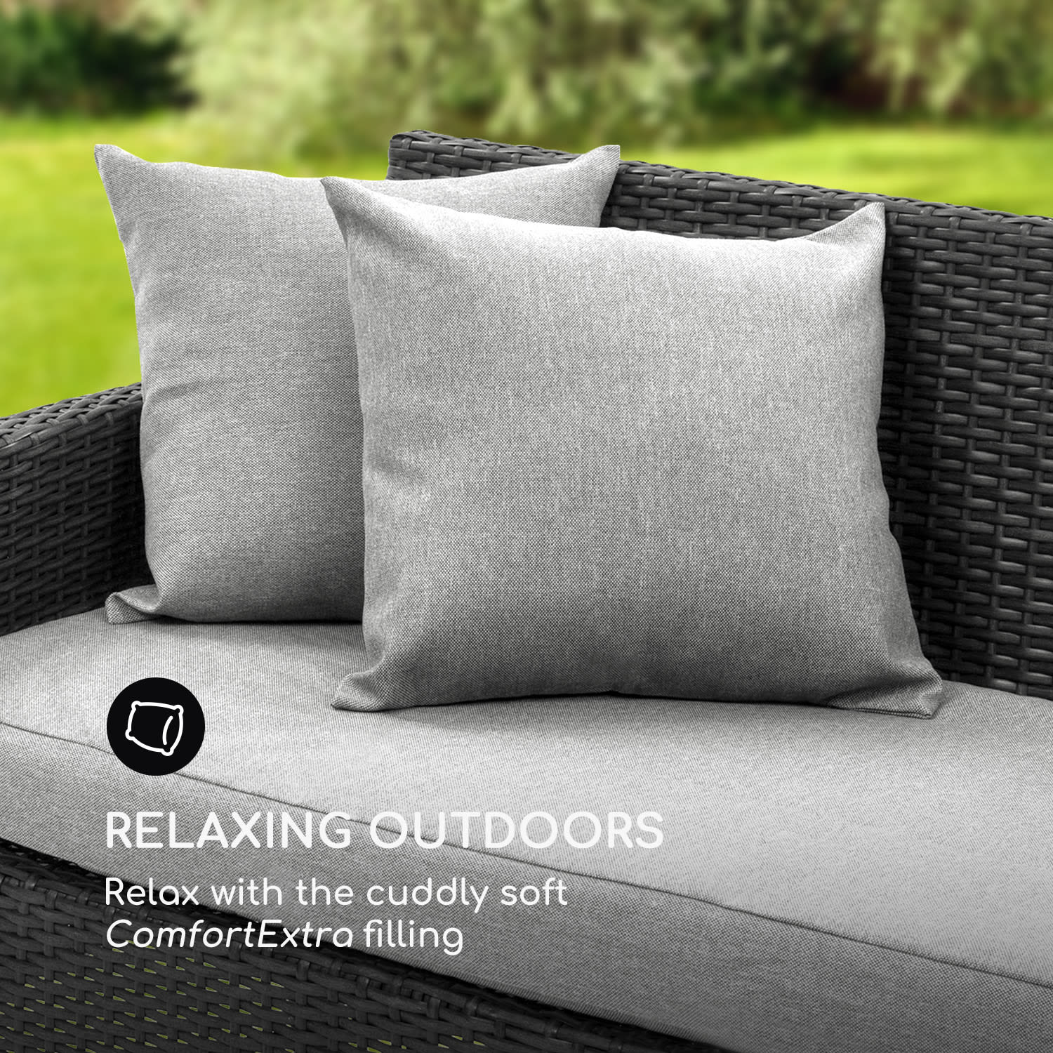Blumfeldt Titania Pillows, vankúš, polyester, nepremokavý, melírovaný svetlosivý – Obrázok 2