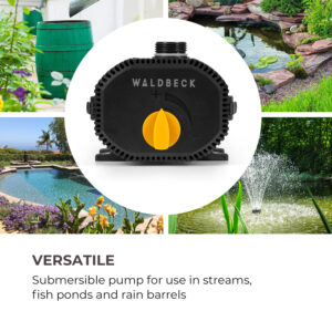 Waldbeck Nemesis T60, jazierkové čerpadlo, výkon 60 W, hĺbka čerpania 3,3 m, prietok 4700 l/h