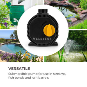 Waldbeck Nemesis T35, jazierkové čerpadlo, výkon 35 W, hĺbka čerpania 2 m, prietok 2300l/h