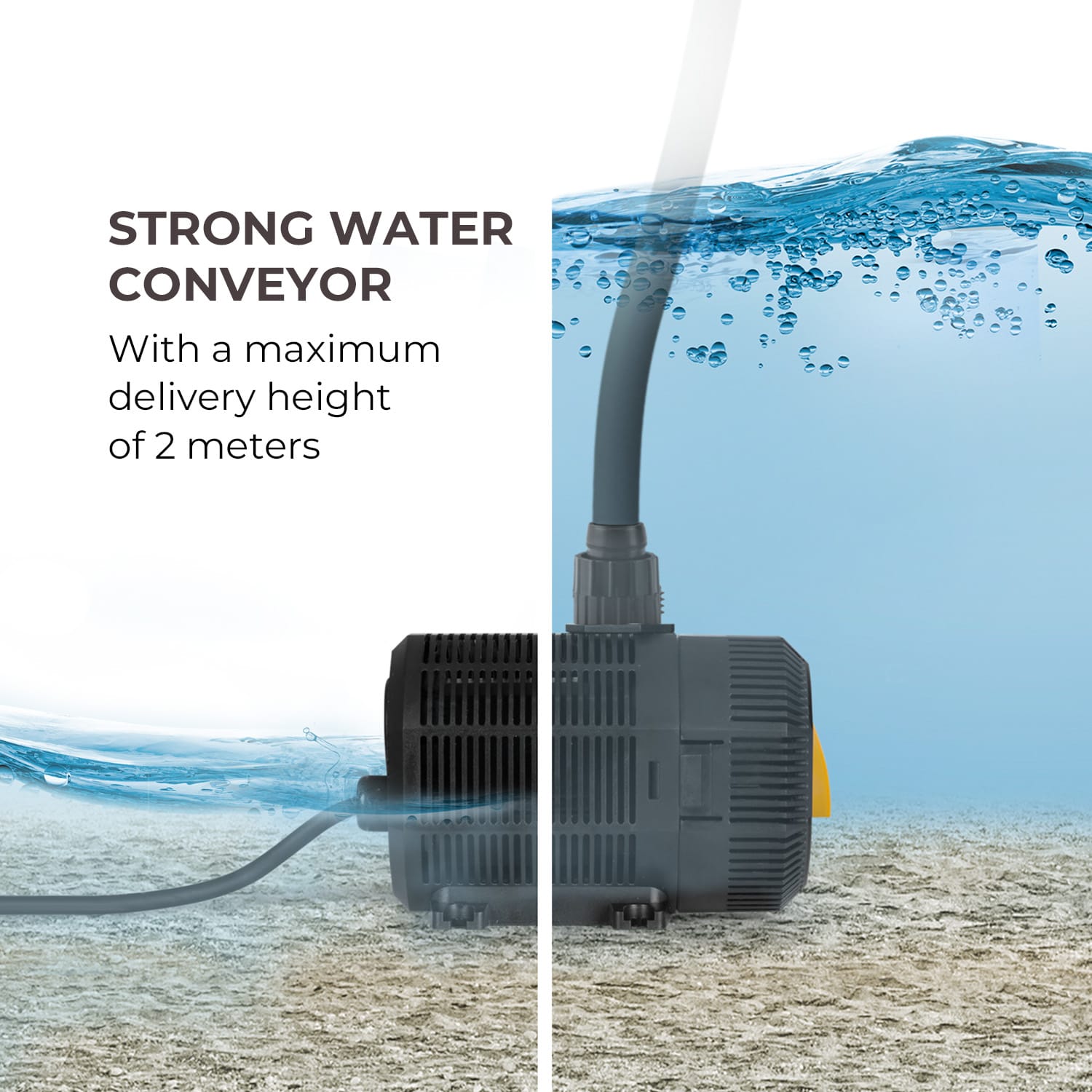 Waldbeck Nemesis T35, jazierkové čerpadlo, výkon 35 W, hĺbka čerpania 2 m, prietok 2300l/h – Obrázok 4
