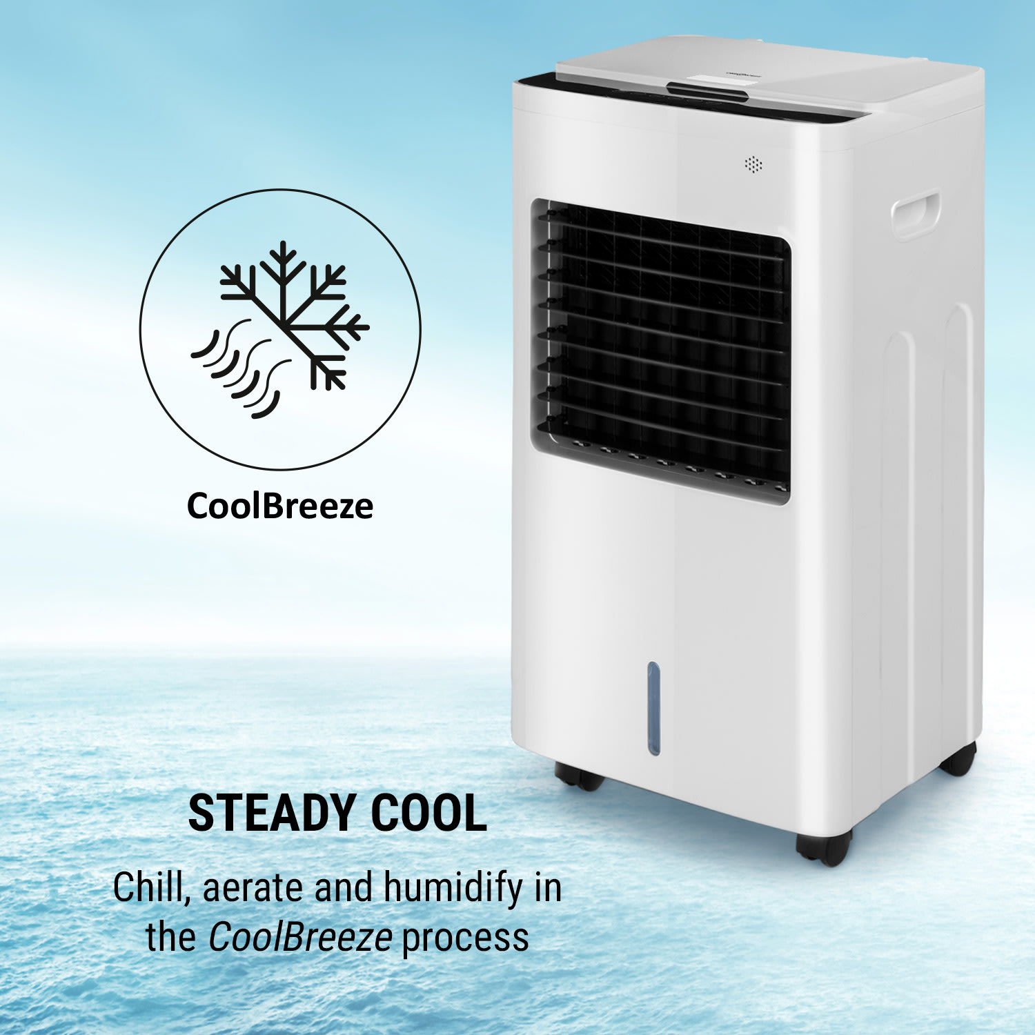 OneConcept Freeze Me, ochladzovač vzduchu, 75 W, 400 m³/h, 3 možnosti fúkania, diaľkový ovládač – Obrázok 4