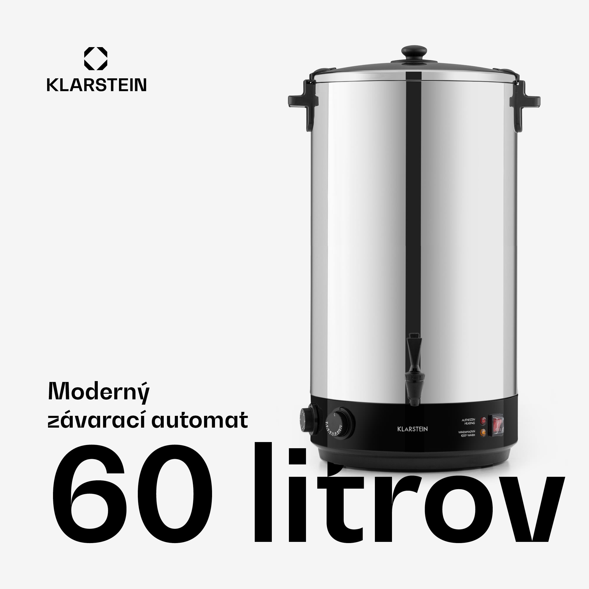 Klarstein KonfiStar 60, zavárací hrniec, dávkovač nápojov, 60 l, 2500 W, 110 °C, 120 min, nehrdzavejúca oceľ