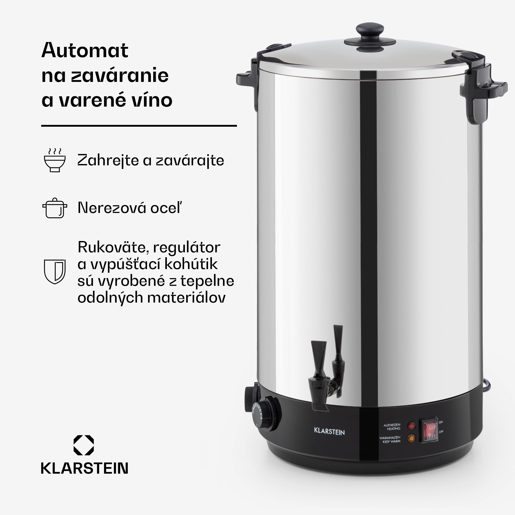 Klarstein KonfiStar 60, zavárací hrniec, dávkovač nápojov, 60 l, 2500 W, 110 °C, 120 min, nehrdzavejúca oceľ – Obrázok 2