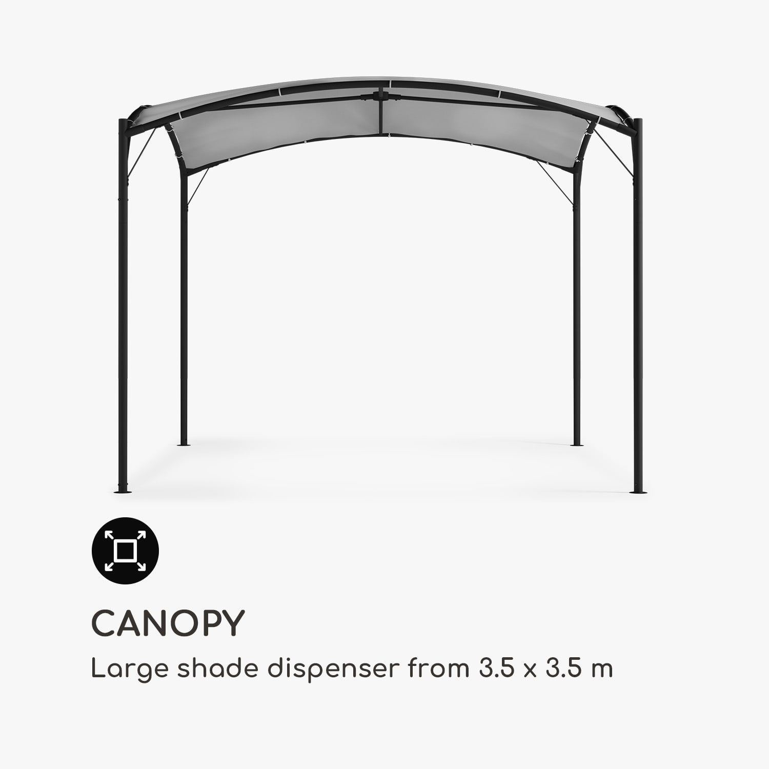 Blumfeldt Castello, pavilón-slnečná plachta, 3,5 x 3,5m, polyester, grau – Obrázok 4
