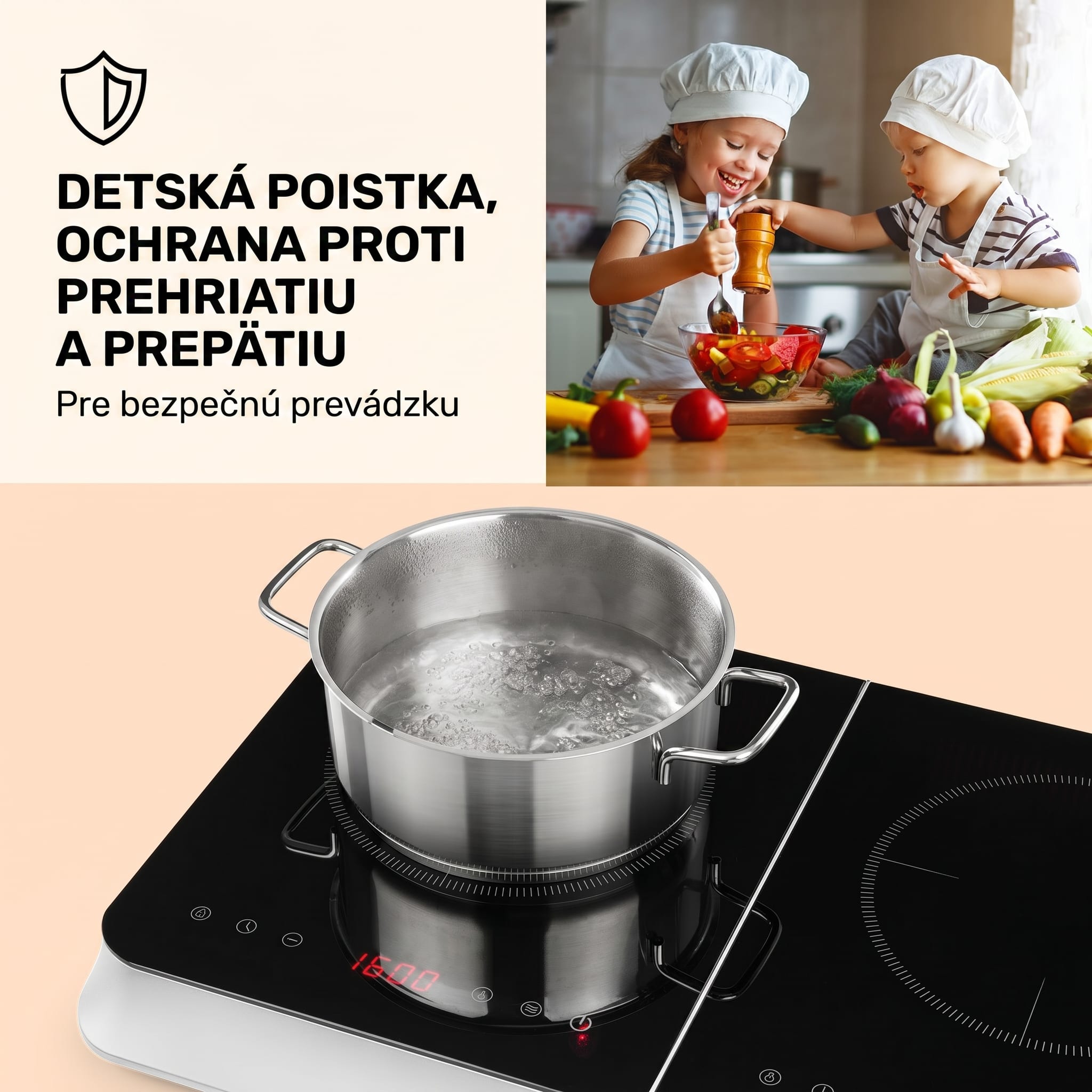 Klarstein InnoChef, indukčná varná doska, 3400 W, dotykové ovládanie, sklokeramika – Obrázok 4