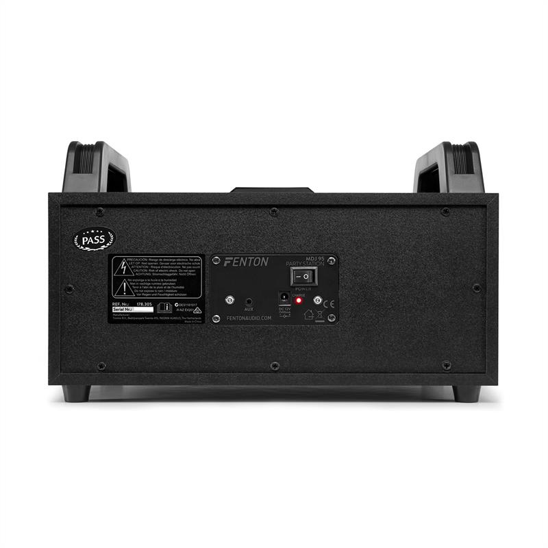 Fenton MDJ95, párty stanica, bluetooth, USB/SD/AUX, akumulátor, čierna – Obrázok 2