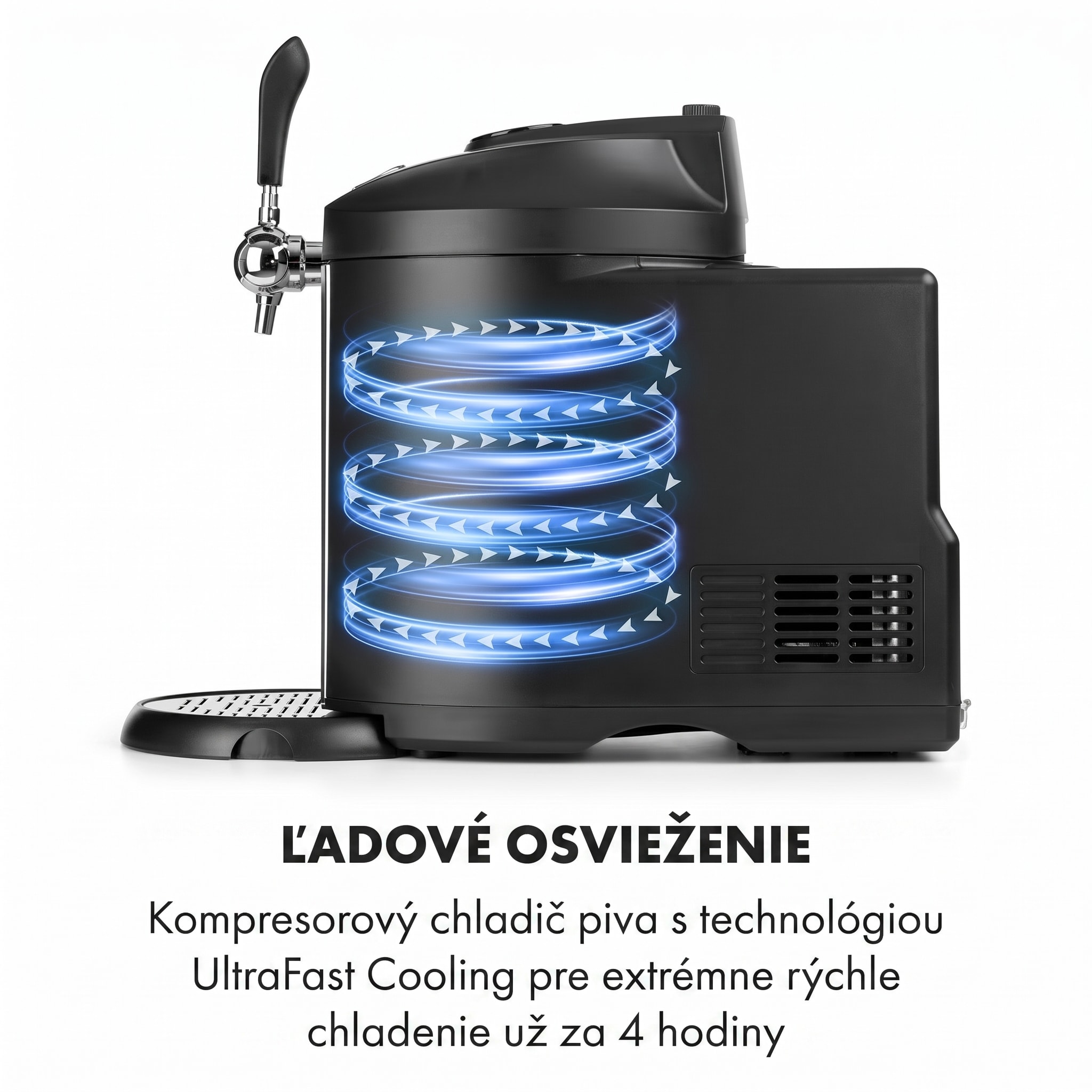 Klarstein Beerkules, výčapné zariadenie, 5 l súdok, kompresor, 120 W, čierne – Obrázok 2