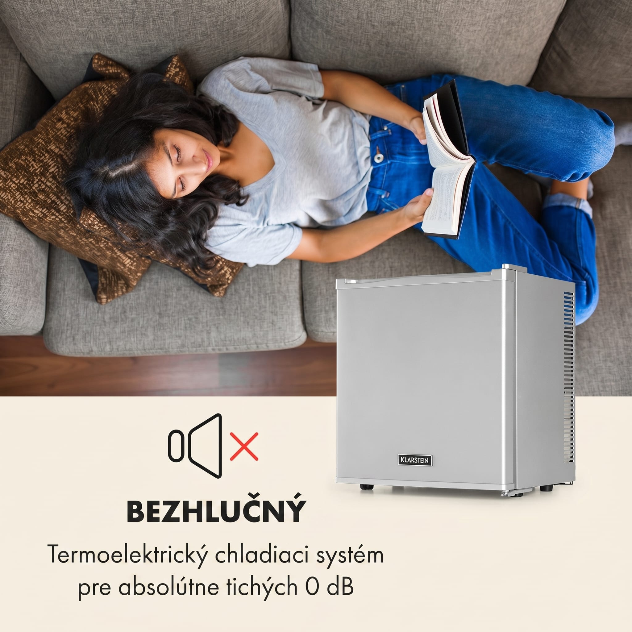 Klarstein Secret Cool, mini chladnička, minibar, 13 l, energet. trieda G, strieborná – Obrázok 2