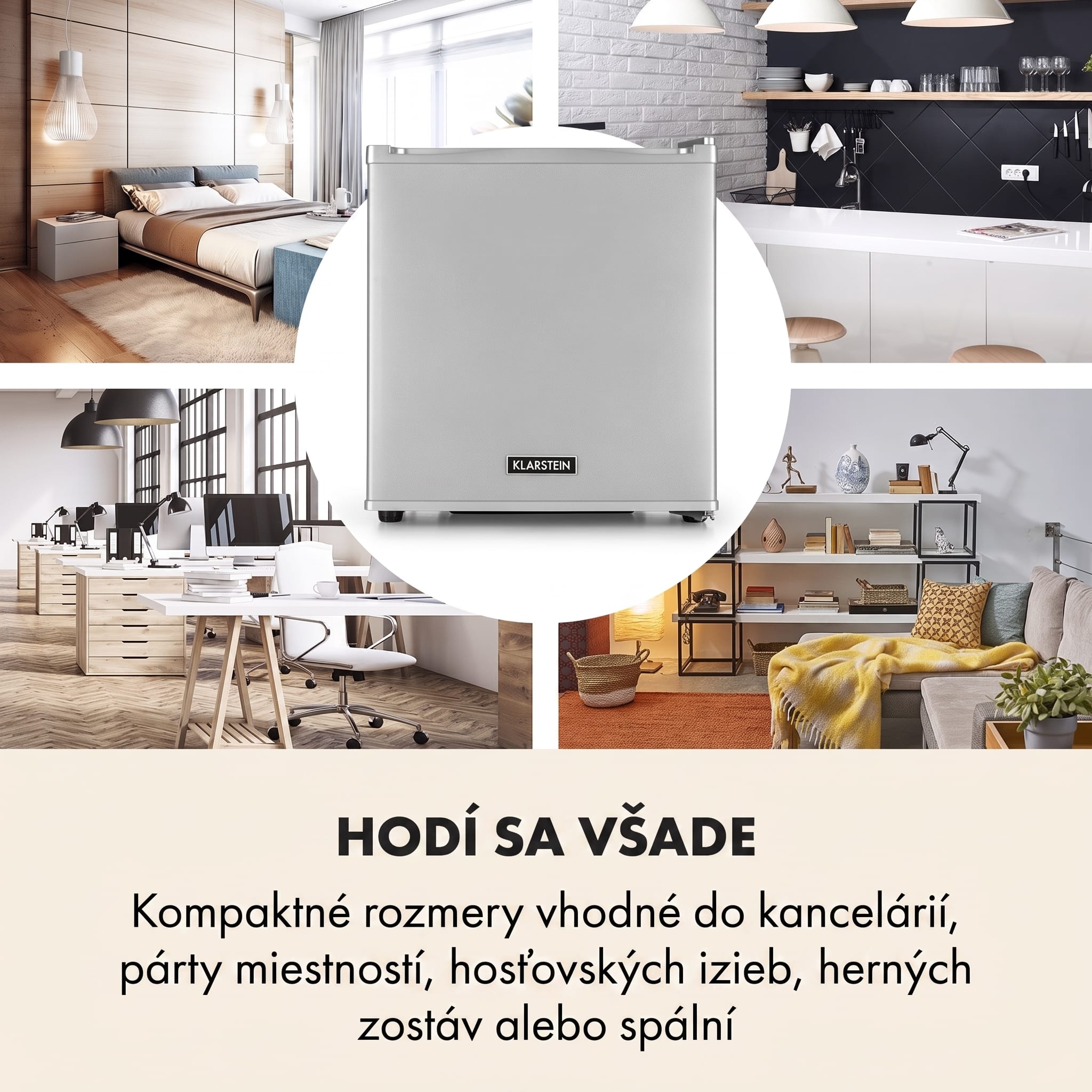Klarstein Secret Cool, mini chladnička, minibar, 13 l, energet. trieda G, strieborná – Obrázok 3