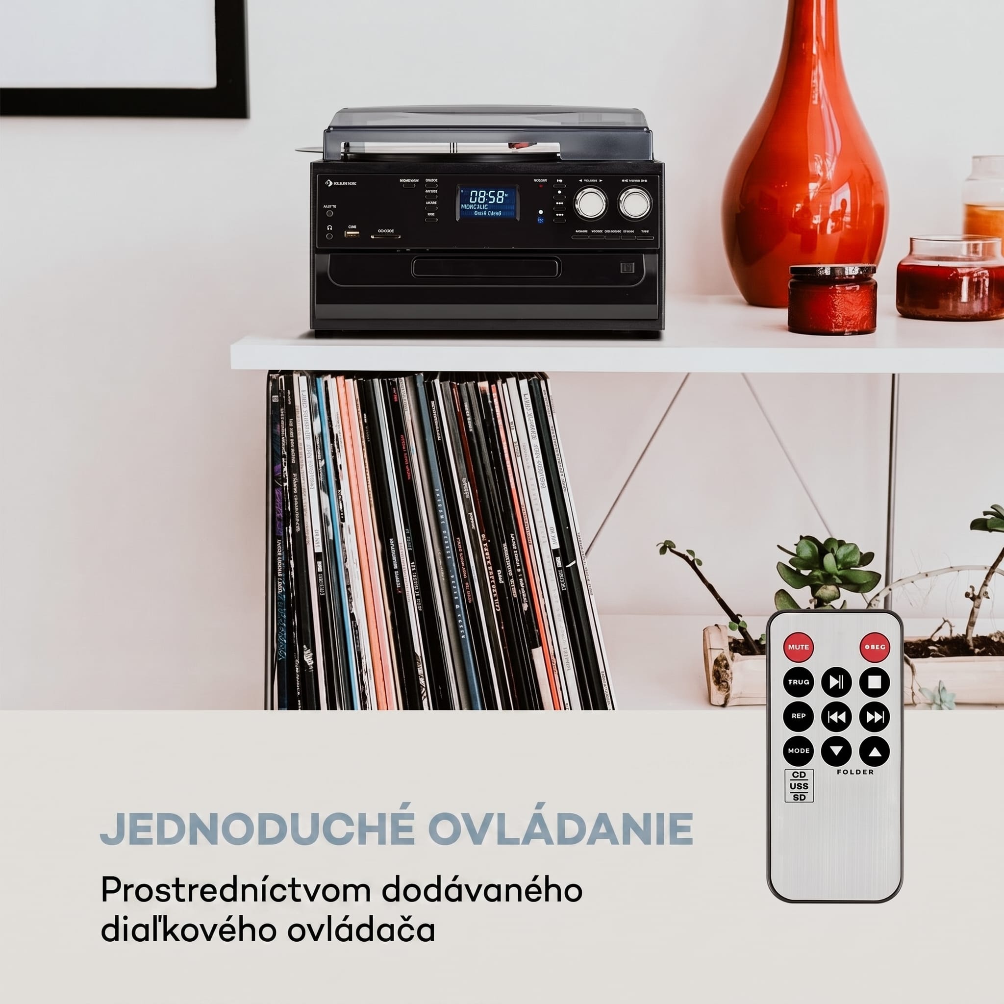 Auna Oakland DAB, retro stereo systém, DAB+/FM, BT funkcia, vinyl, CD, kazetový prehárvač