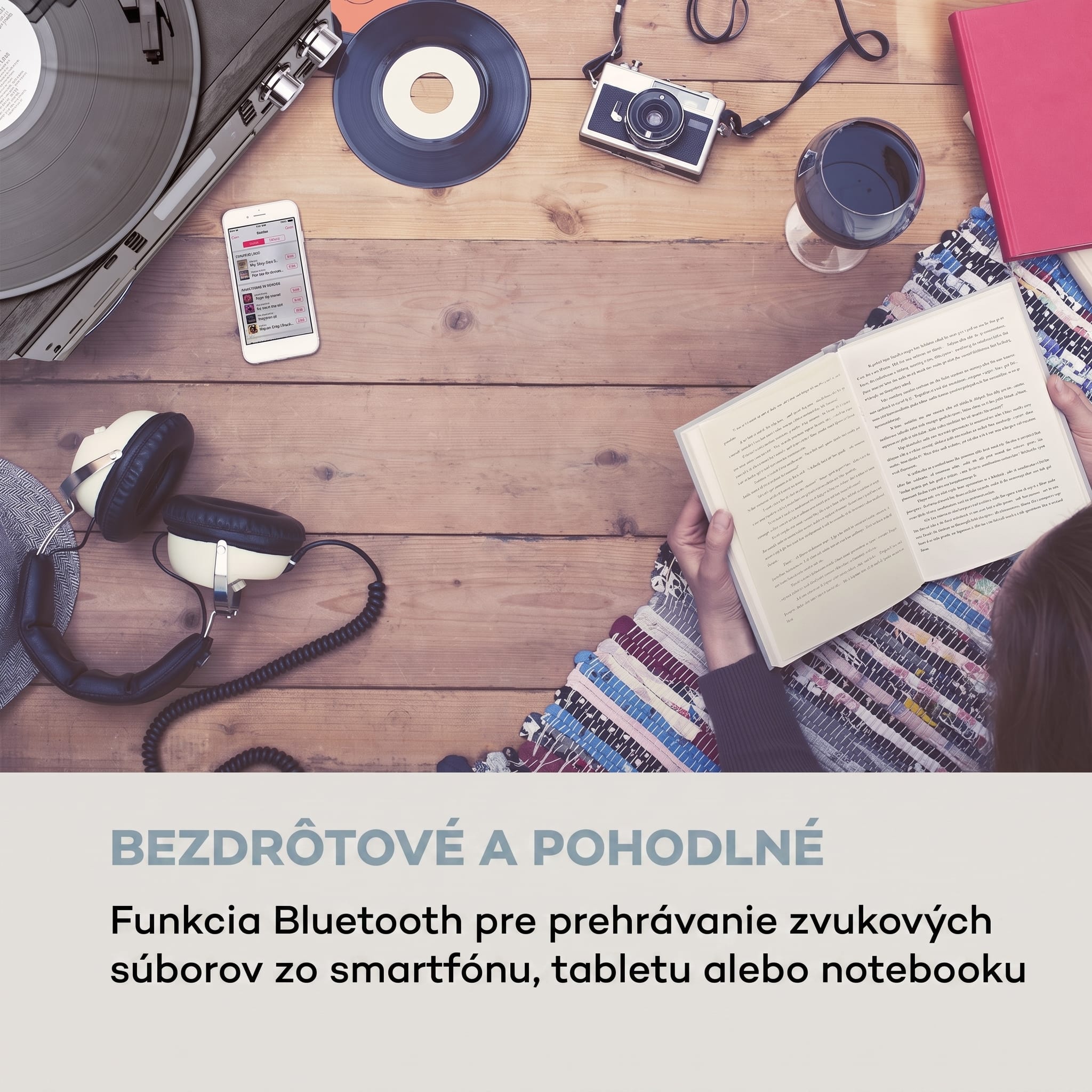 Auna Oakland DAB, retro stereo systém, DAB+/FM, BT funkcia, vinyl, CD, kazetový prehárvač – Obrázok 4
