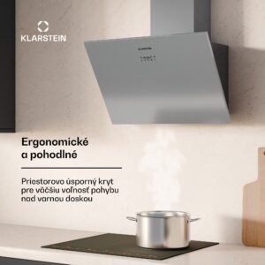 Klarstein Silver Lining 60, digestor, 60 cm, nástenný, 568 m³/h, A, nehrdzavejúca oceľ