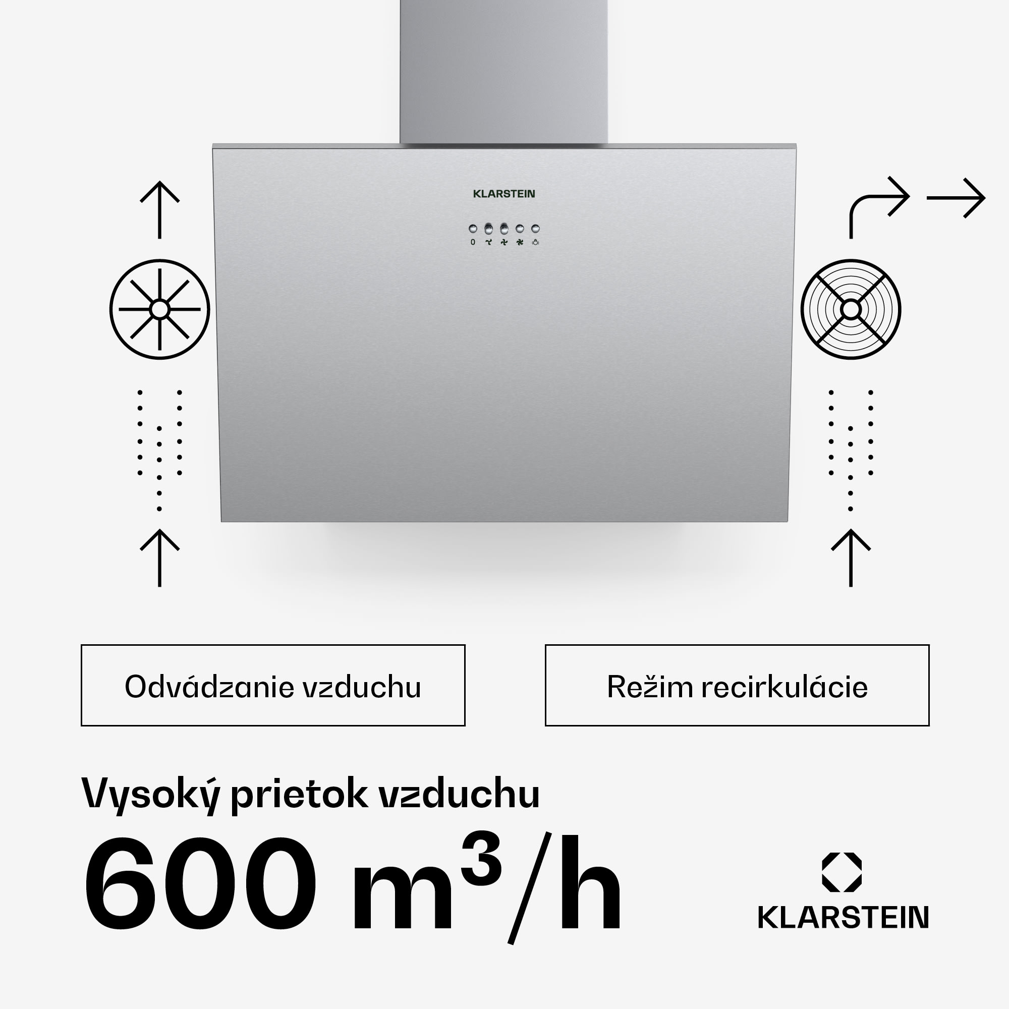 Klarstein Silver Lining 60, digestor, 60 cm, nástenný, 568 m³/h, A, nehrdzavejúca oceľ – Obrázok 2