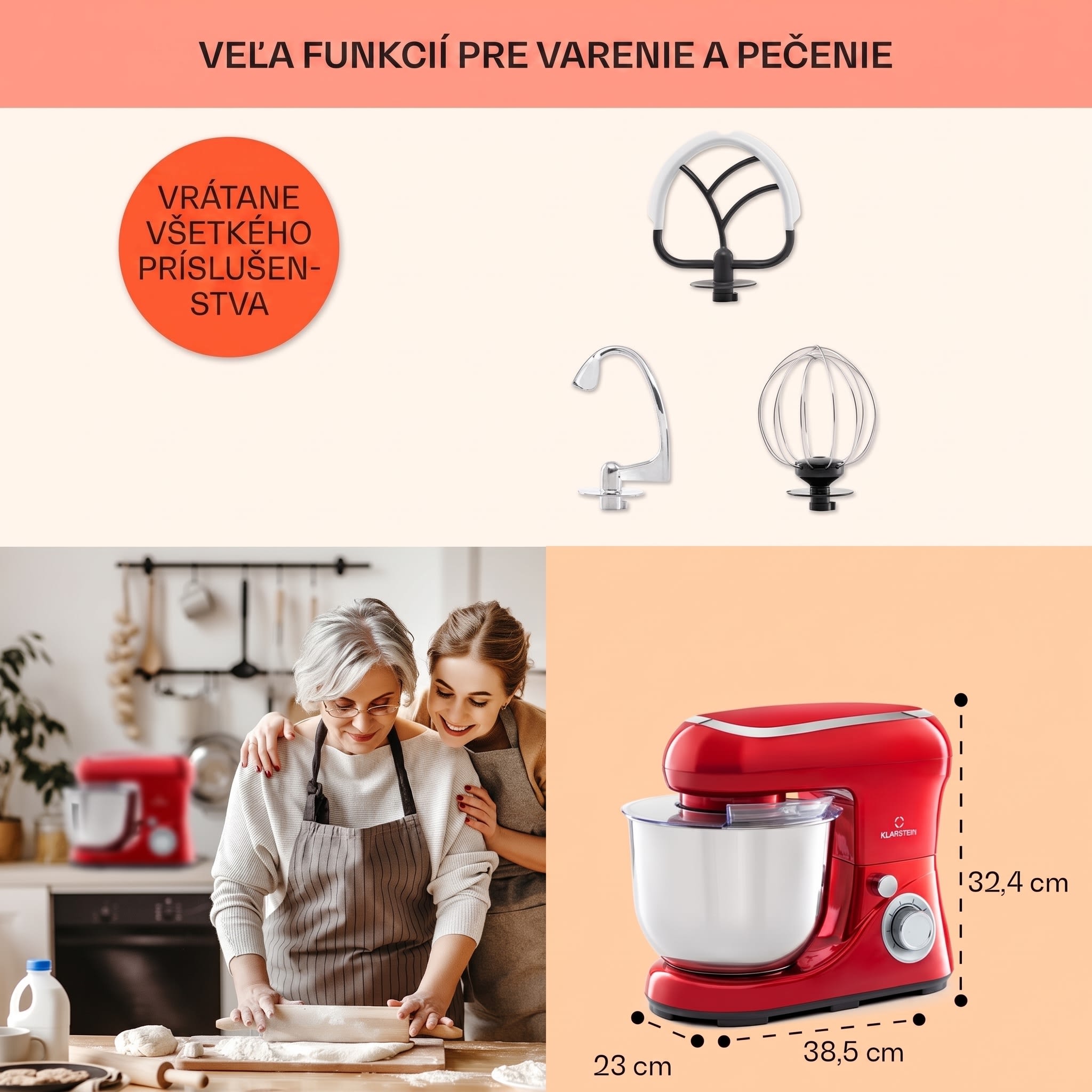 Klarstein Bella Pico 2G, kuchynský robot, 1300 W, 1,7 PS, 6 stupňov, 5 l – Obrázok 4
