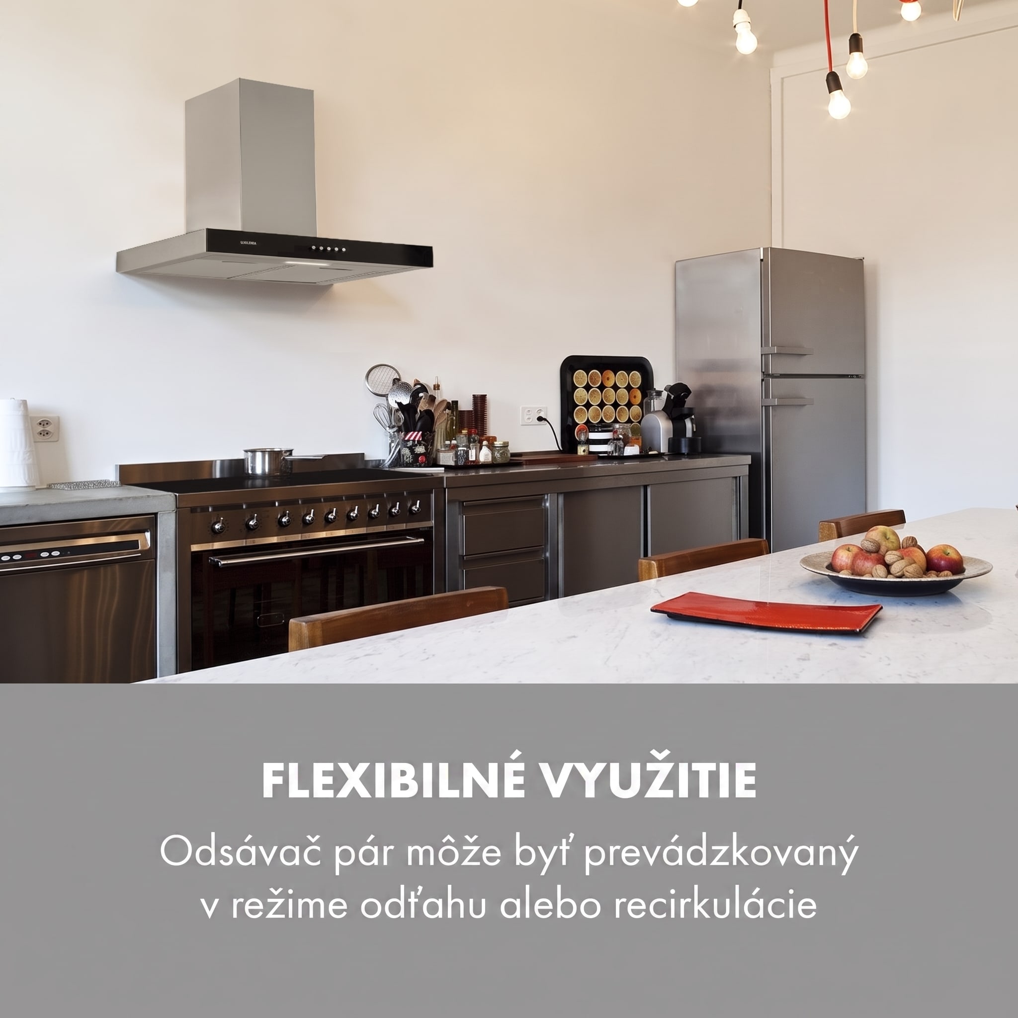Klarstein Darya, digestor, 60 cm, 310 m³/h, nehrdzavejúca oceľ, strieborný