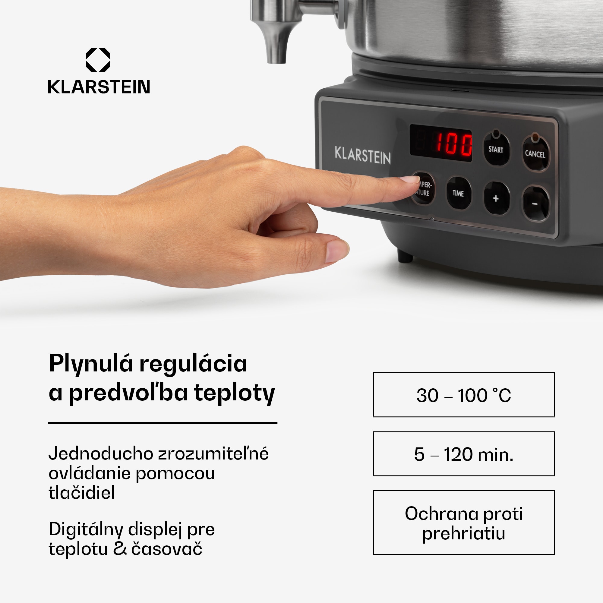 Klarstein Lady Marmalade, zavárací hrniec, dávkovač nápojov, 27 l, 100 °C, , nehrdzavejúa oceľ – Obrázok 3
