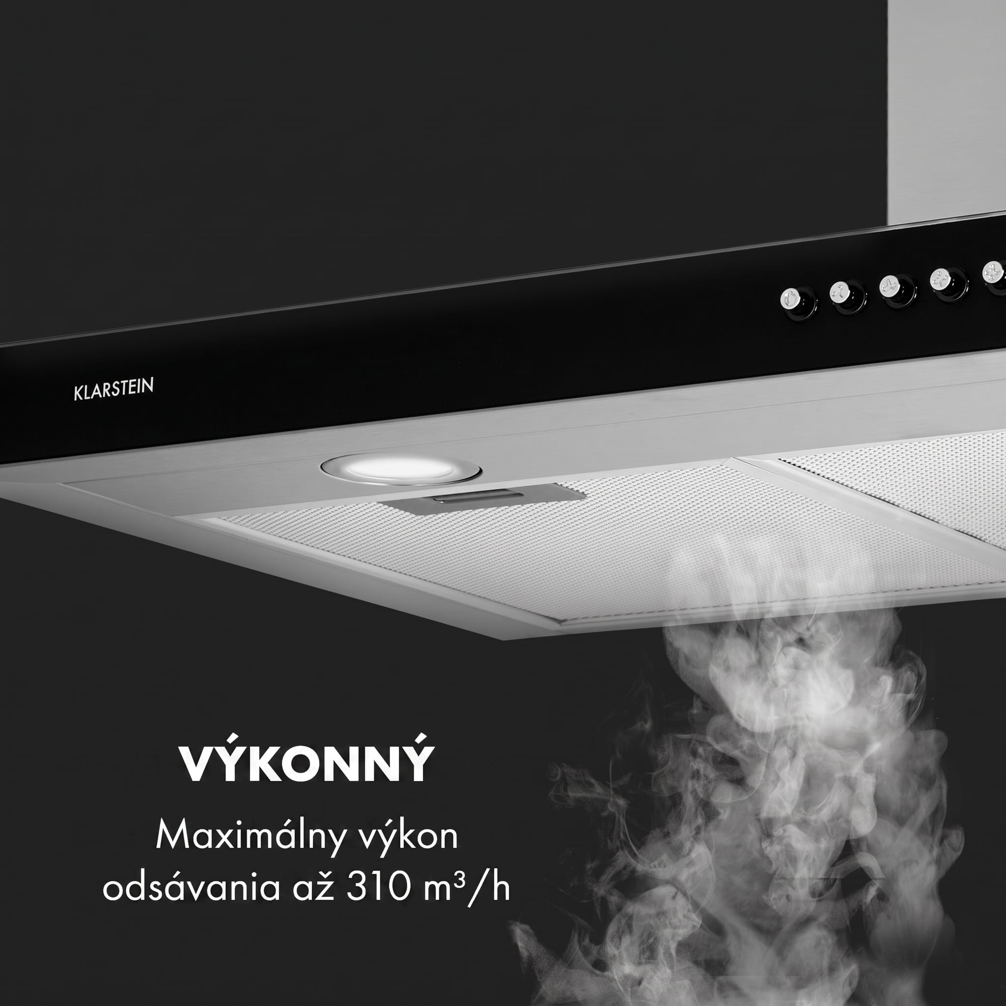Klarstein Darya, digestor, 90 cm, 310 m³/h, nehrdzavejúca oceľ, strieborný – Obrázok 2