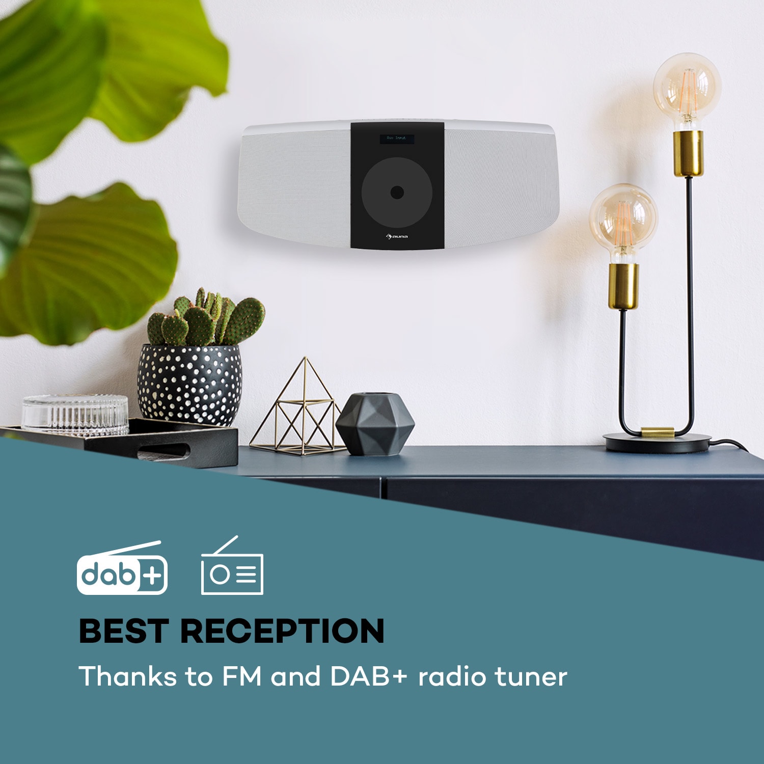 Auna BlackMask, vertikálne stereo zariadenie, CD, FM a DAB+ tuner, BT, biele – Obrázok 3