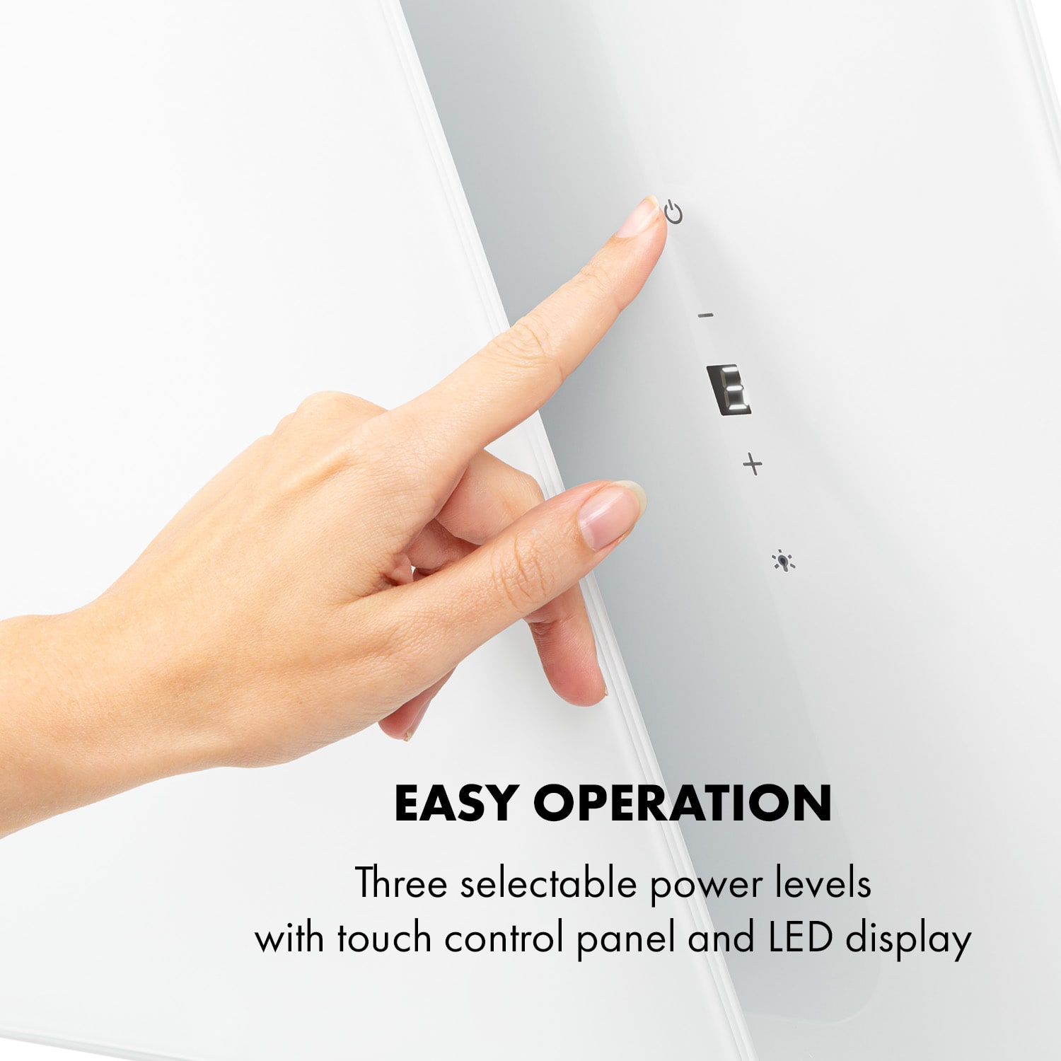 Klarstein Helena 60, digestor, 60 cm, nástanný, 553 m³/h, LED displej, biely – Obrázok 3