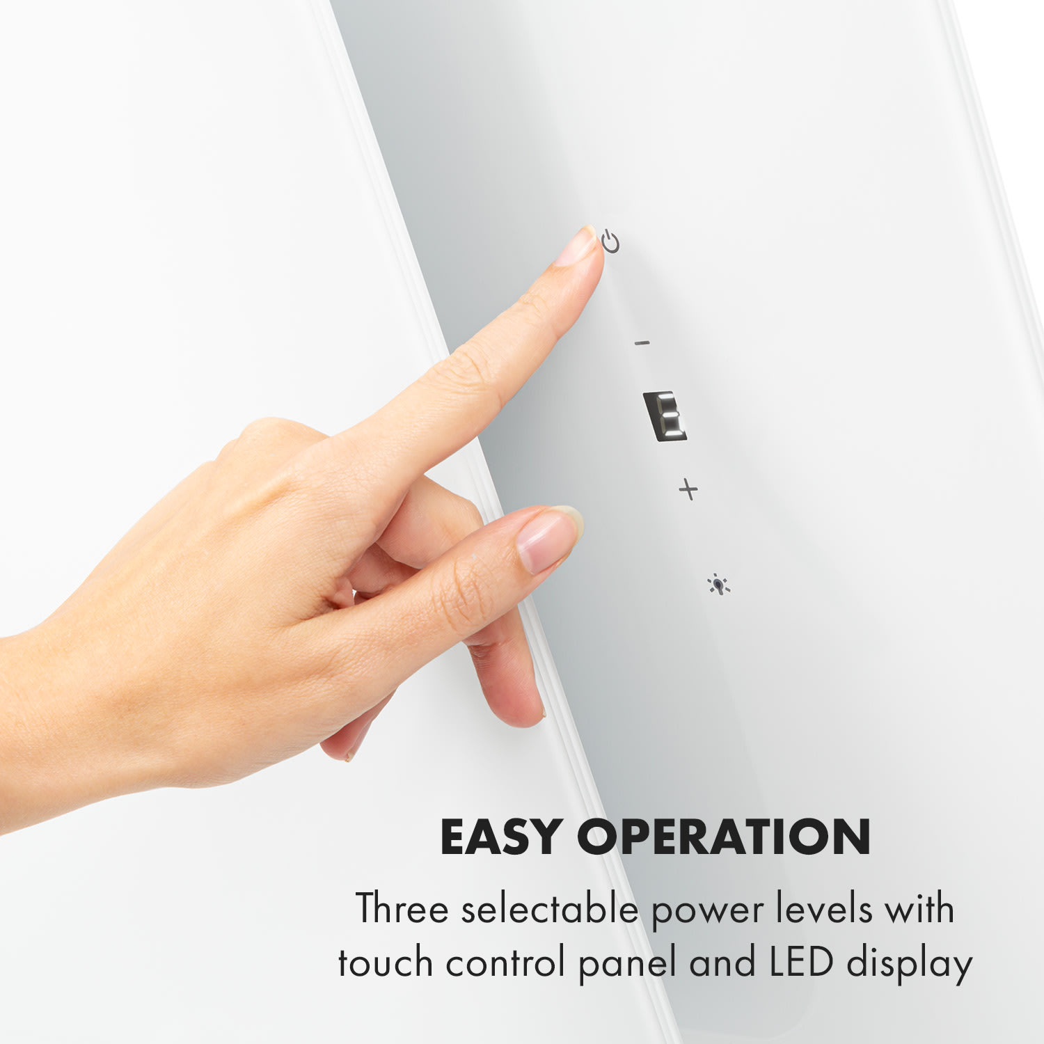 Klarstein Helena 90, digestor, 90 cm, nástanný, 608 m³/h, LED displej, biely – Obrázok 3