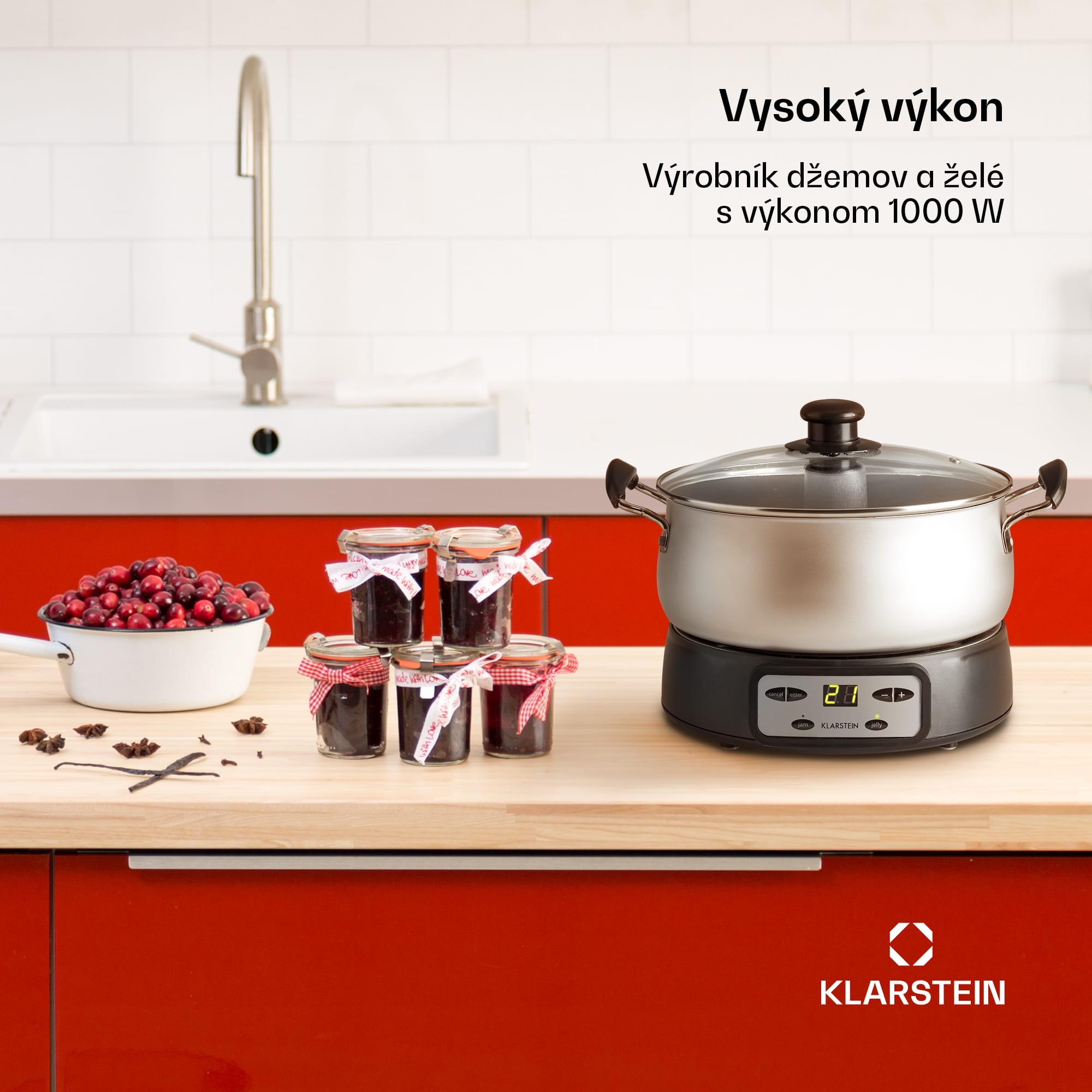 Klarstein Jam Session, hrniec na prípravu marmelády a želé, 1000 W, 2 hrniecické programy
