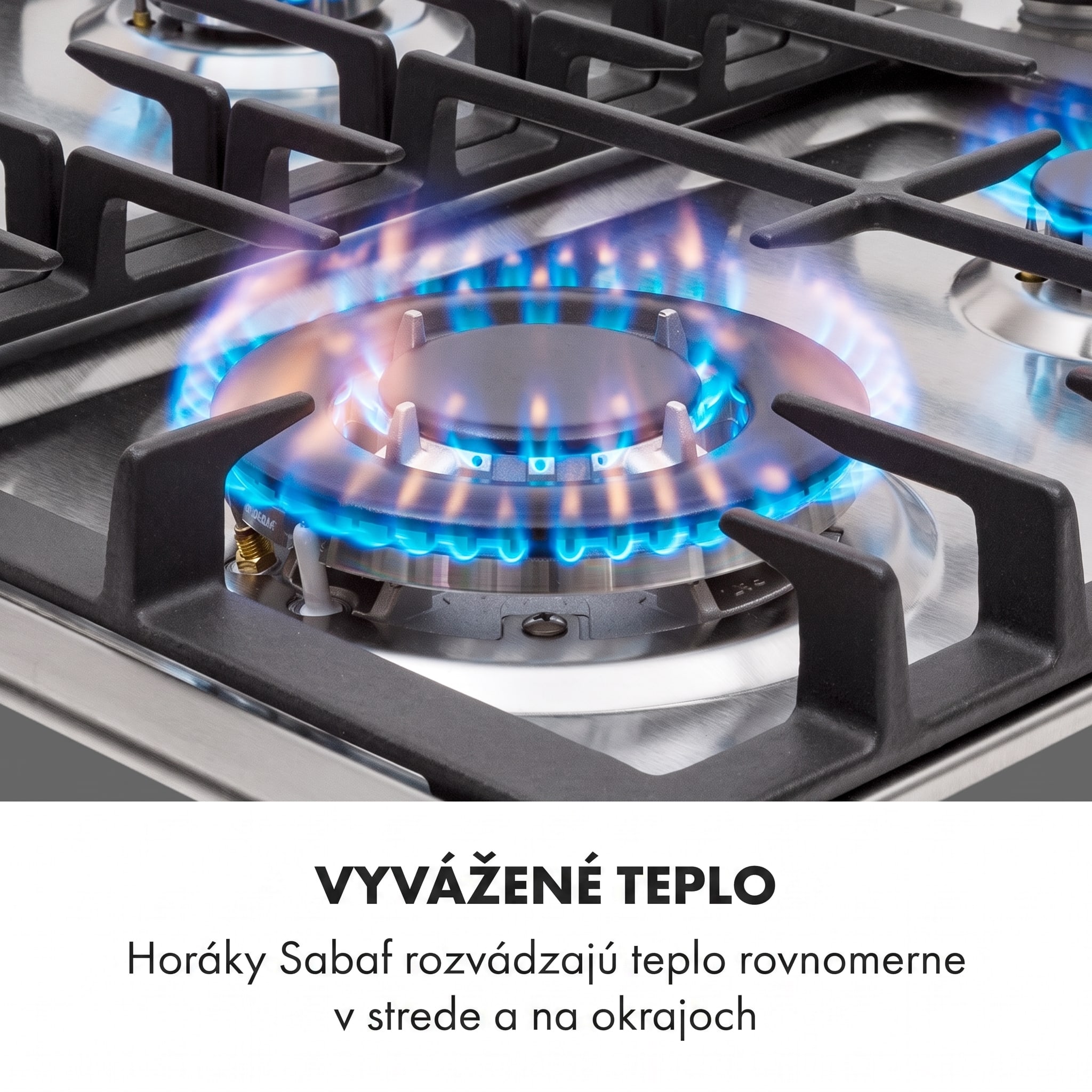 Klarstein Ignito 4 Zonen, plynová varná doska, 4 Sabaf horáky, nehrdzavejúca oceľ, strieborná – Obrázok 2
