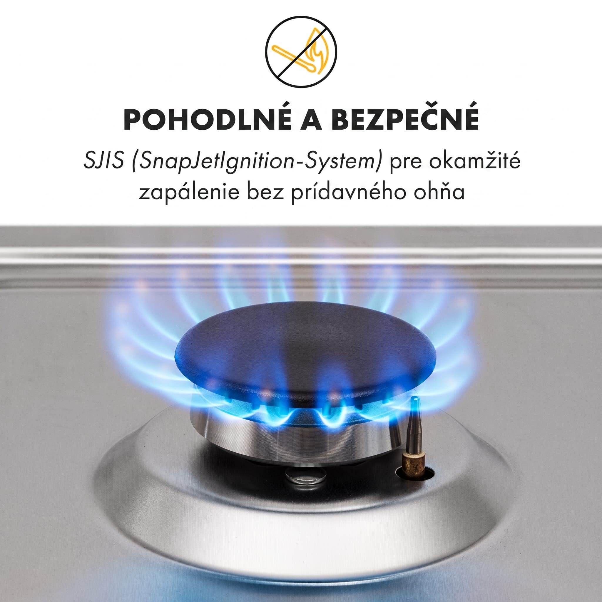 Klarstein Ignito 4 Zonen, plynová varná doska, 4 Sabaf horáky, nehrdzavejúca oceľ, strieborná – Obrázok 4