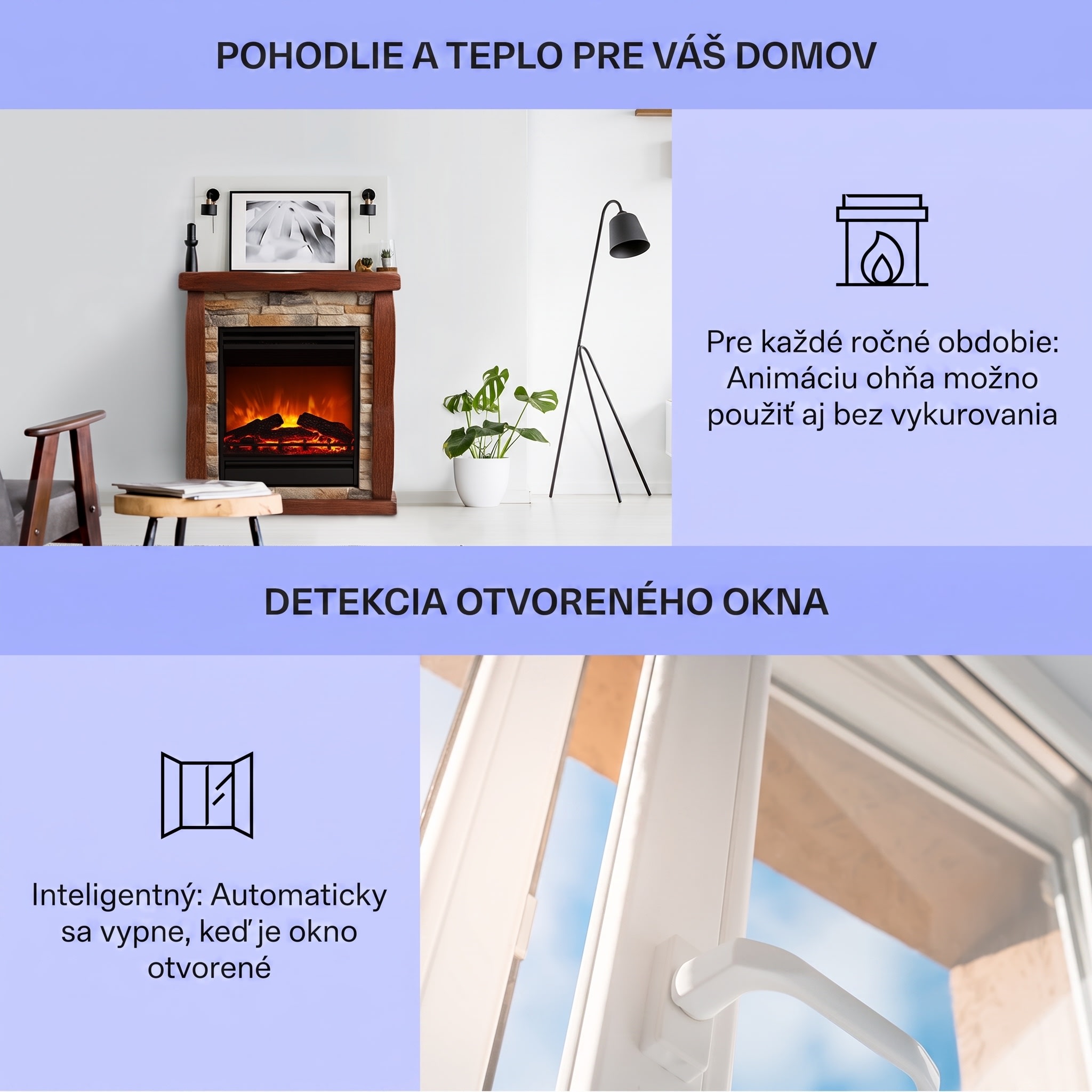 Klarstein Lienz, elektrický krb, 1800 W, vzhľad kameňa, polystone, diaľkové ovládanie – Obrázok 3