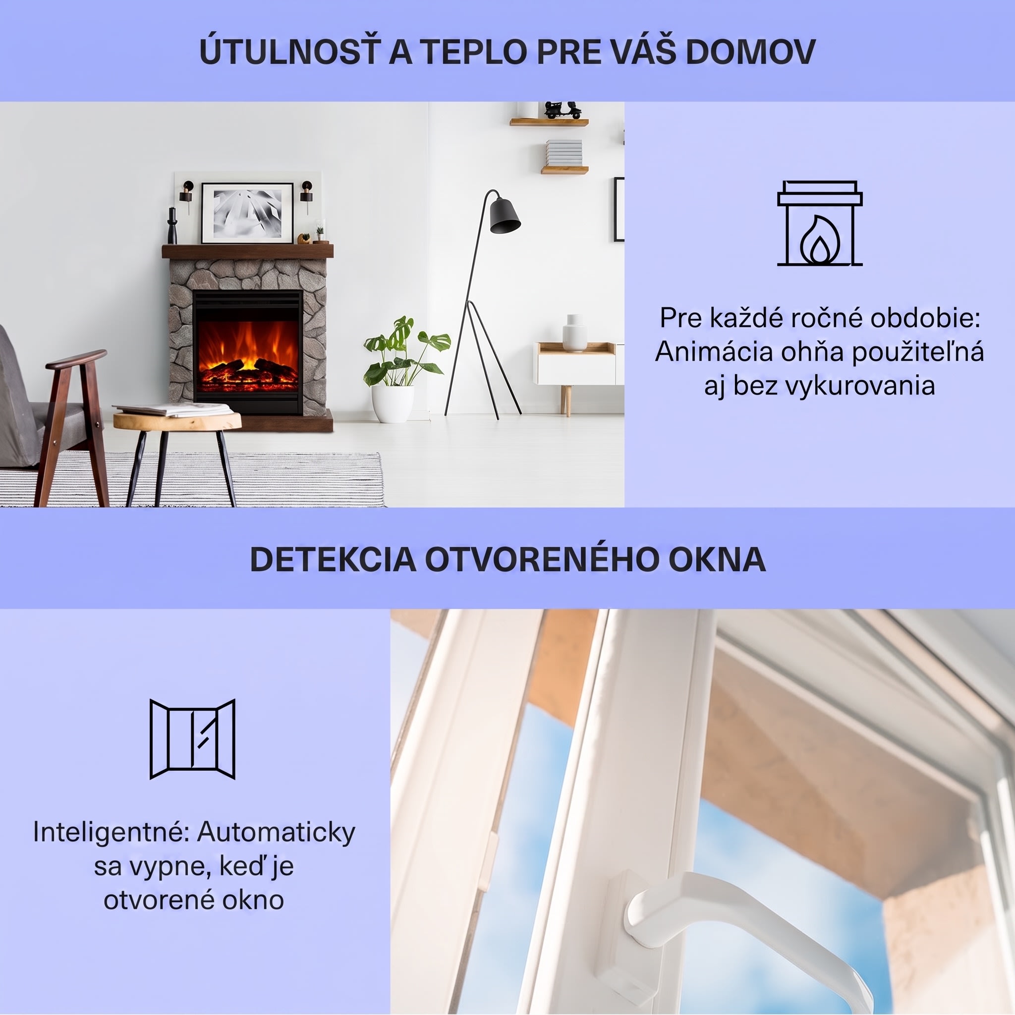 Klarstein Lienz, elektrický krb, 1800 W, vzhľad kameňa, diaľkové ovládanie, hnedý – Obrázok 3