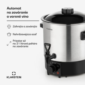 Klarstein Biggie Eco, zavárací hrniec a dávkovač nápojov, 9 l, 1000 W, 30 – 100 °C, výčapný kohútik
