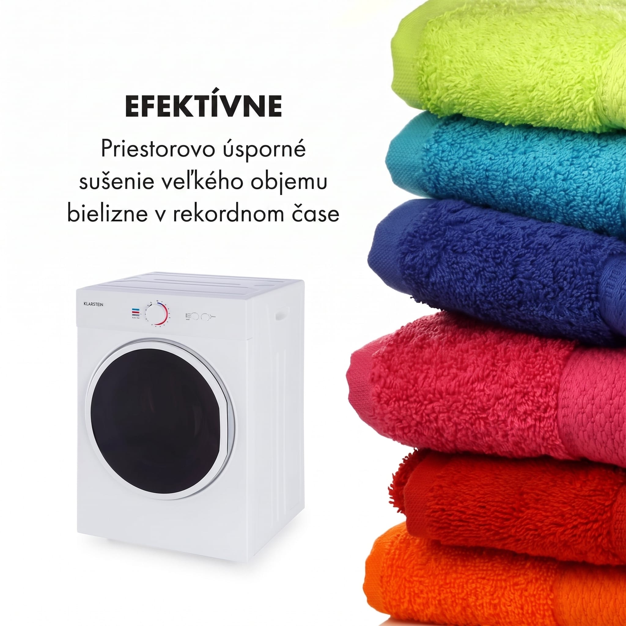 Klarstein Jet Set, sušička bielizne, sušička, 1020 W, energetická trieda G, 3 kg, 50 cm, biela – Obrázok 3