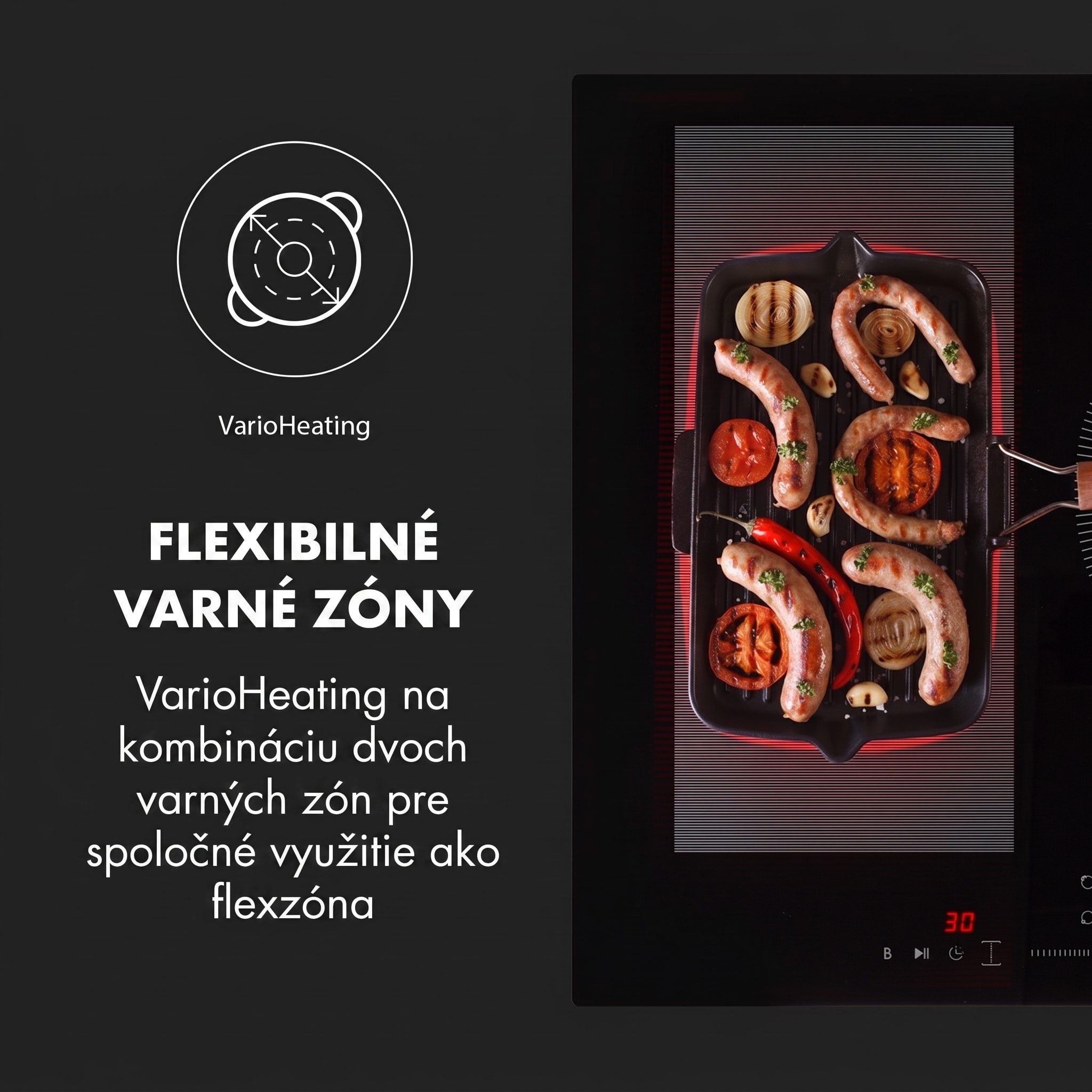 Klarstein Delicatessa 3 Flex, indukčná varná doska, 6600 W, 3 zóny, sklokeramika, čierna – Obrázok 3