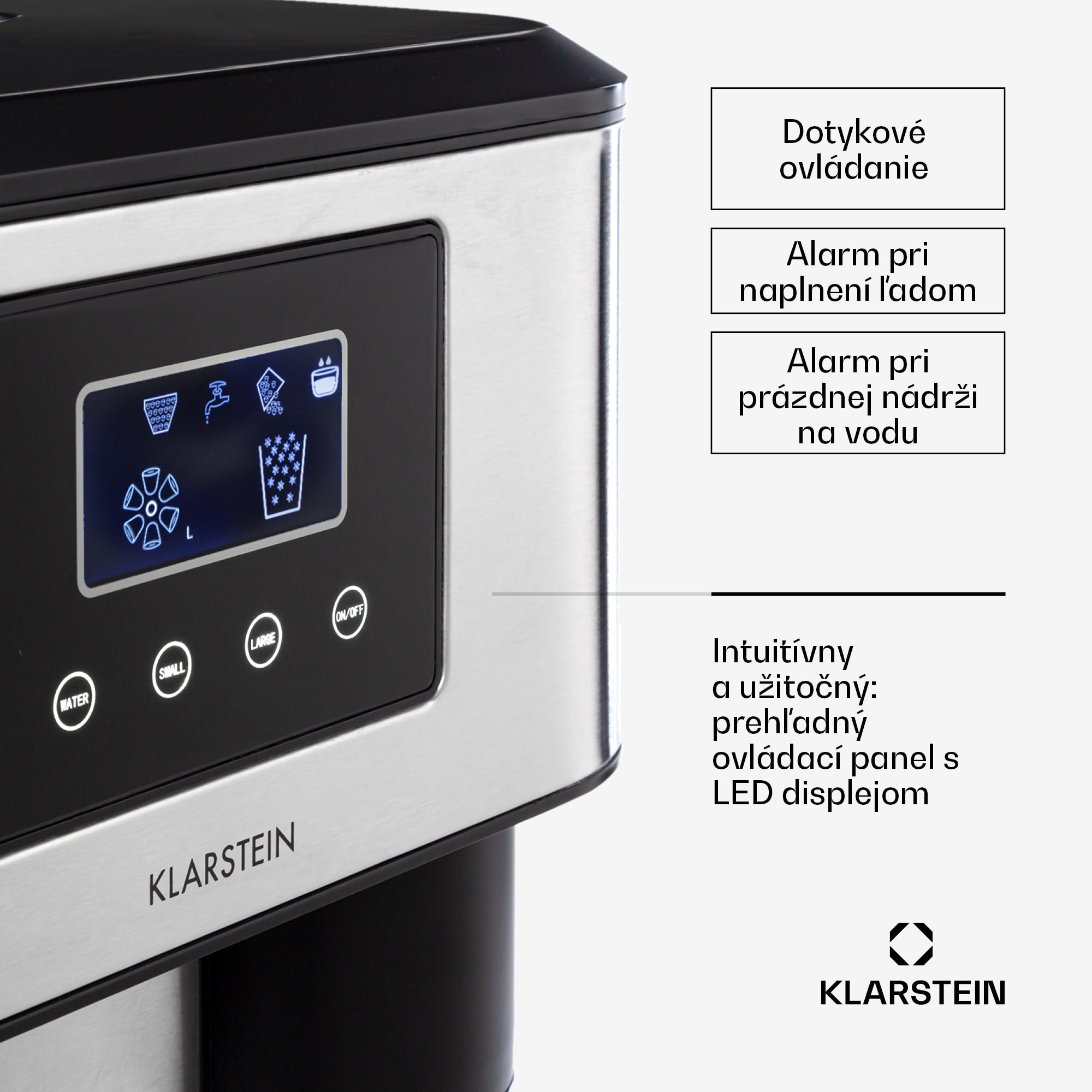 Klarstein Eiszeit Crush, výrobník ľadu, 2 veľkosti, drvený ľad, strieborný – Obrázok 3