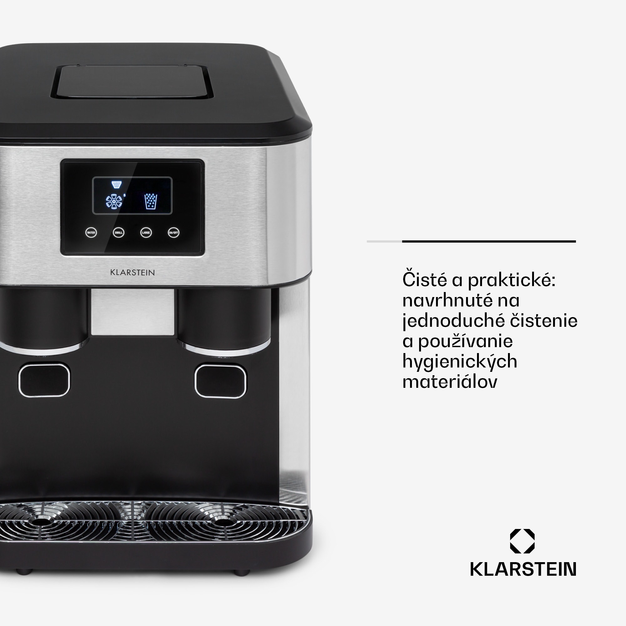 Klarstein Eiszeit Crush, výrobník ľadu, 2 veľkosti, drvený ľad, strieborný – Obrázok 4