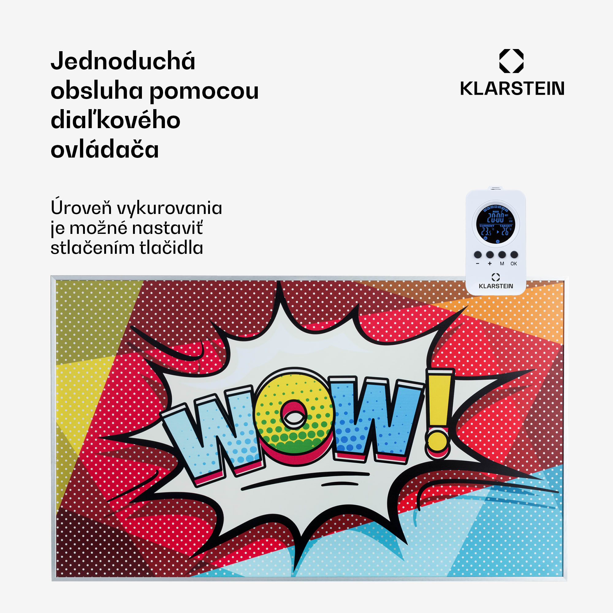 Klarstein Wonderwall Air Art 60, infračervený ohrievač, 101 x 60 cm, 600W, nástenná inštalácia, diaľkové ovládanie – Obrázok 3