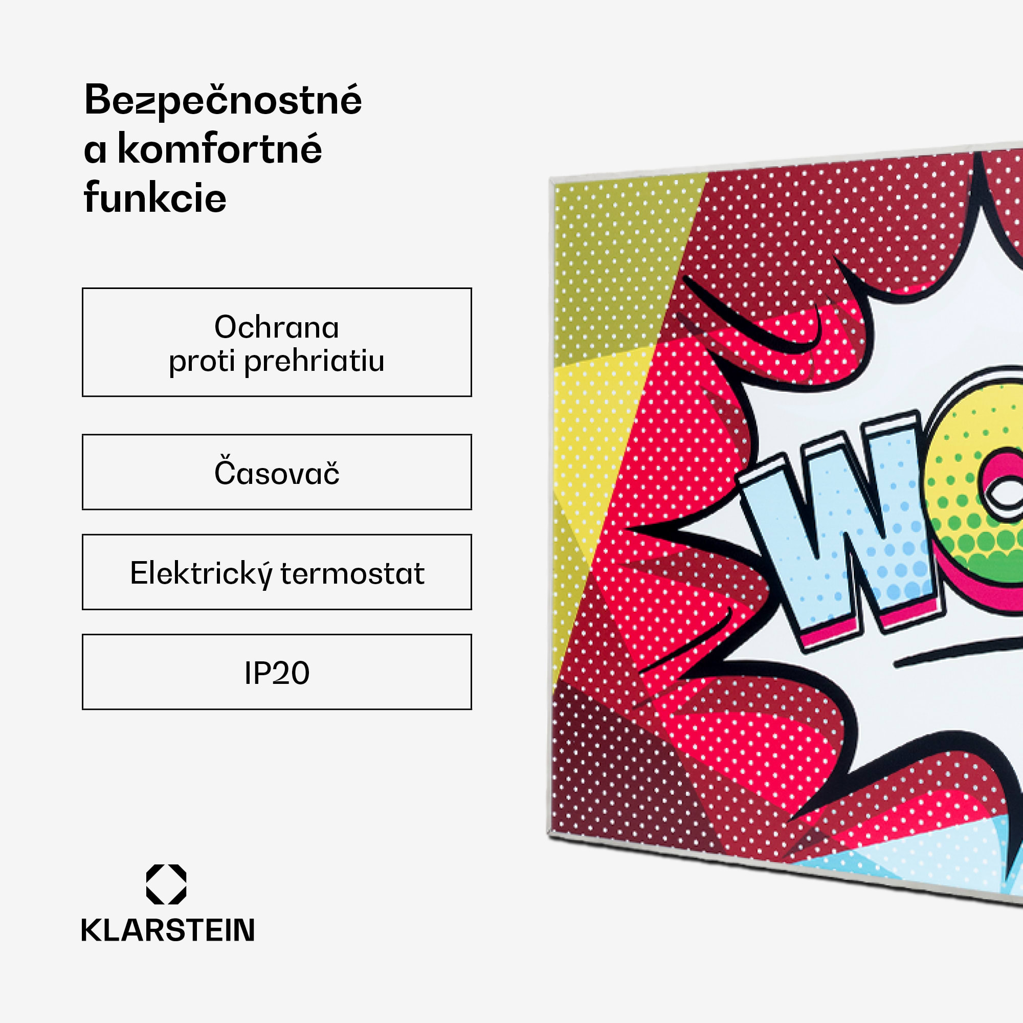 Klarstein Wonderwall Air Art 60, infračervený ohrievač, 101 x 60 cm, 600W, nástenná inštalácia, diaľkové ovládanie – Obrázok 4