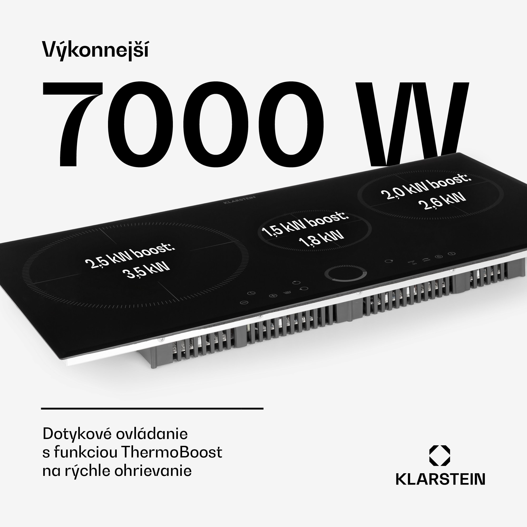 Klarstein Delicatessa 80, vstavaná indukčná varná doska, 7400 W, 3 zóny, sklokeramika – Obrázok 2