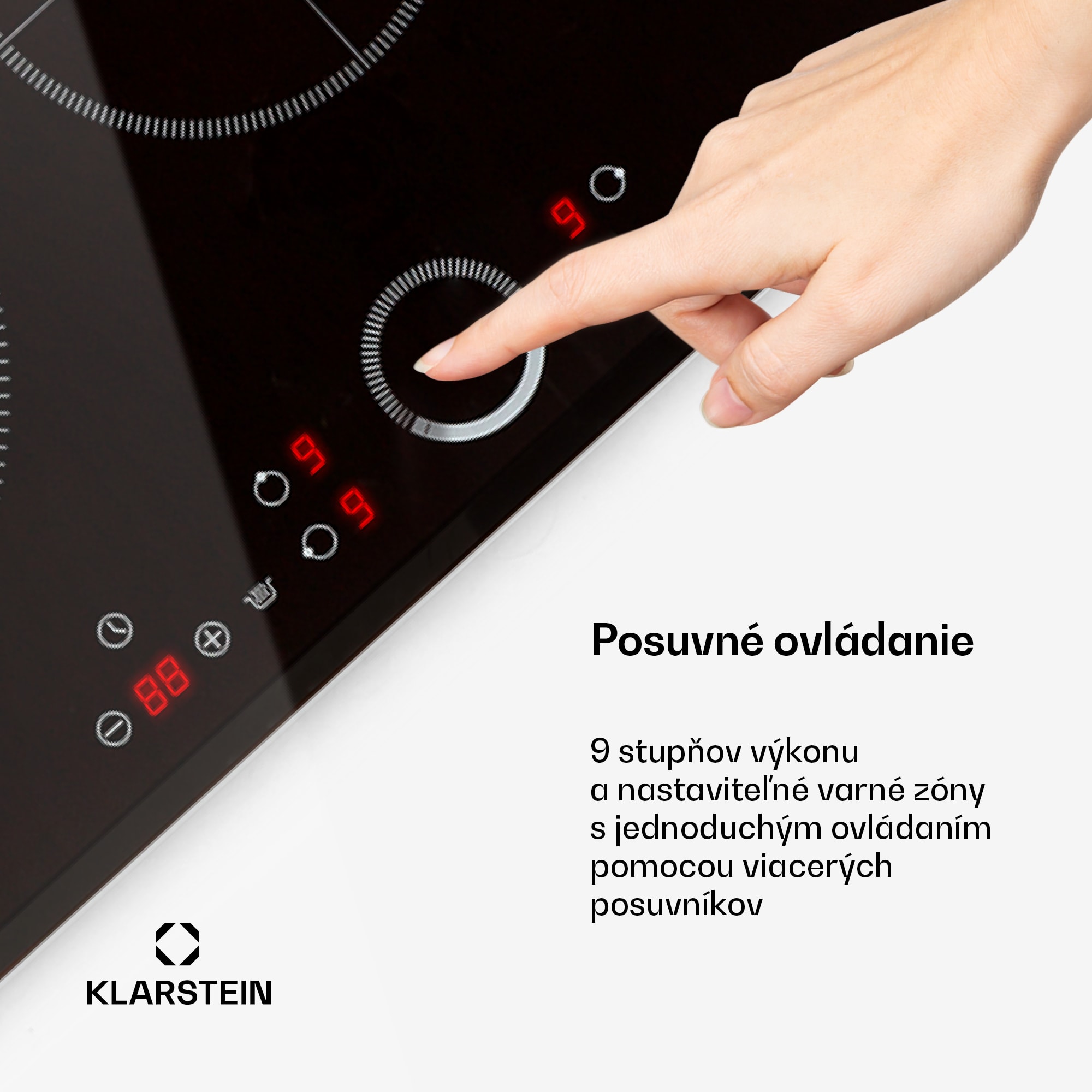 Klarstein Delicatessa 80, vstavaná indukčná varná doska, 7400 W, 3 zóny, sklokeramika – Obrázok 3
