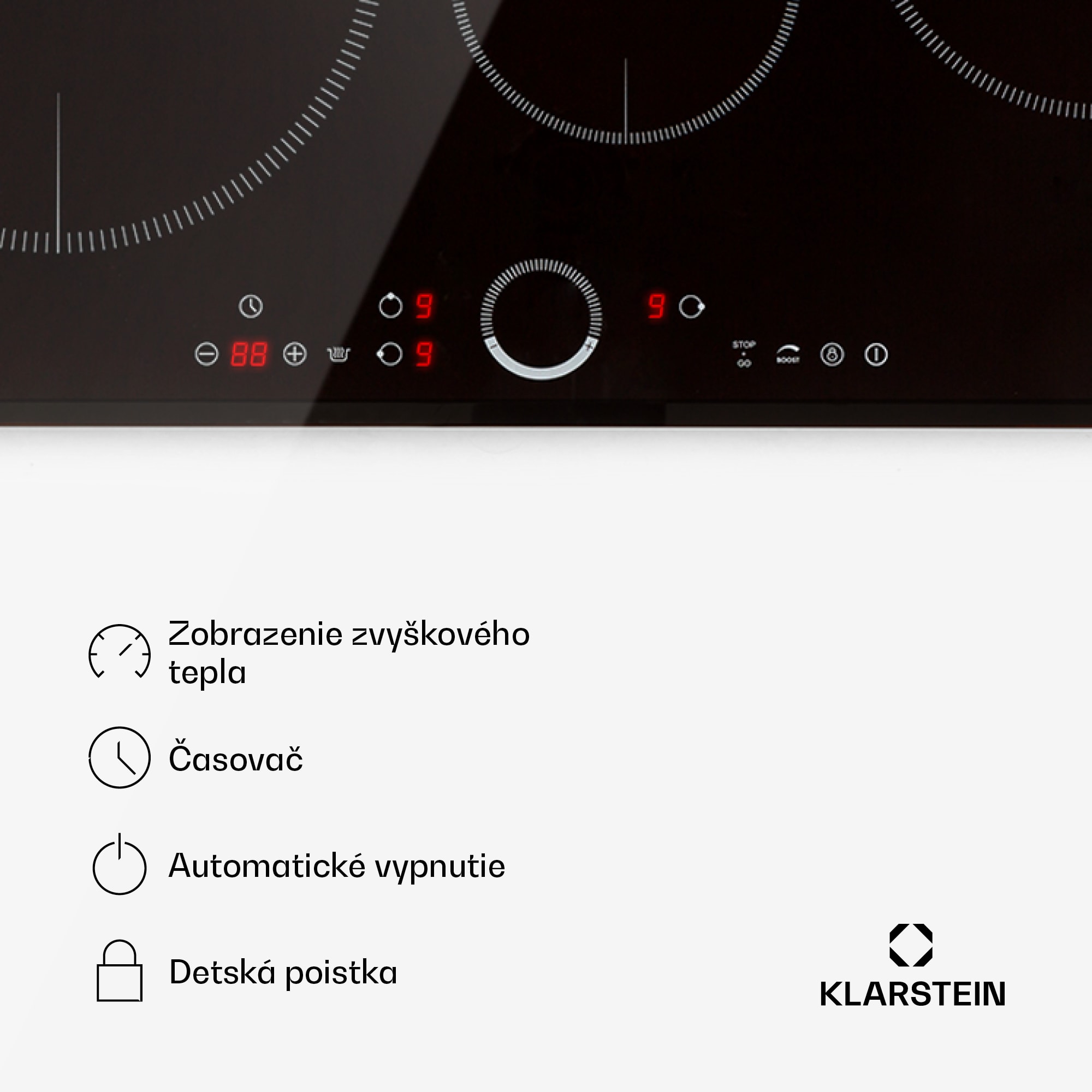 Klarstein Delicatessa 80, vstavaná indukčná varná doska, 7400 W, 3 zóny, sklokeramika – Obrázok 4