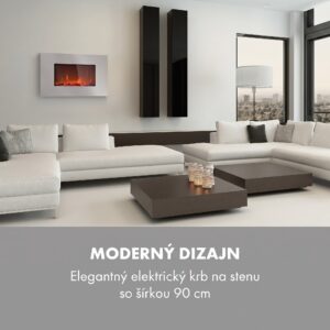 Klarstein Lausanne Luxe, elektrický krb, 2000 W, 2 úrovne ohrevu, 90 cm, nehrdzavejúca oceľ