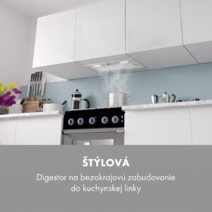 Klarstein Simplica, digestor, 70 cm, vstavaný, 440 m³/h, LED, nehrdzavejúca oceľ
