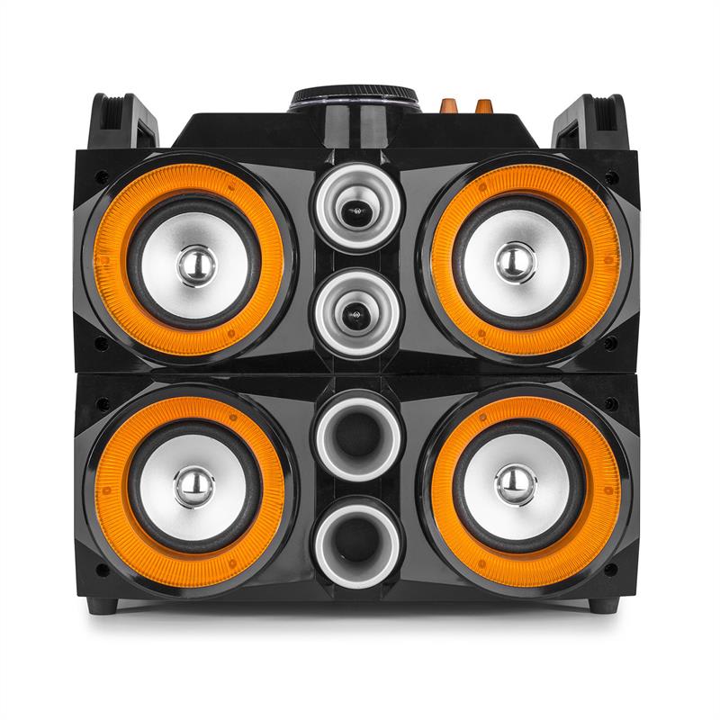 Fenton MDJ200, párty stanica, 150W, 4x4“ reproduktory, 2000mAh batéria, čierna/oranžová