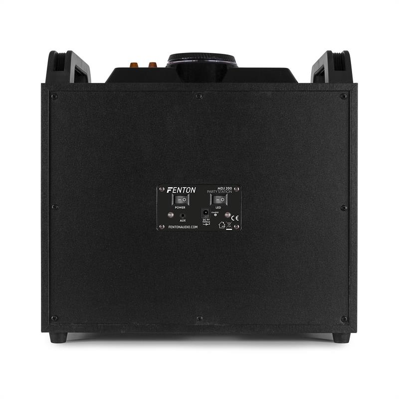 Fenton MDJ200, párty stanica, 150W, 4x4“ reproduktory, 2000mAh batéria, čierna/oranžová – Obrázok 4