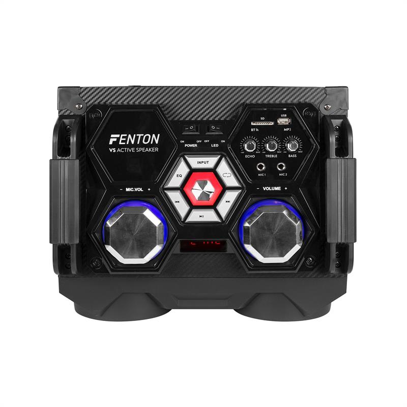 Fenton VS212, aktívny párty box, 2400 W, 2x12“ sub, BT, USB, SD, LED – Obrázok 3