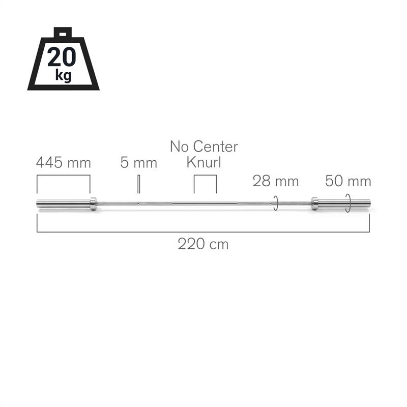 Capital Sports IWF Men, olympijská vzpieračská tyč, 50 mm os, 910 kg, oceľ – Obrázok 4