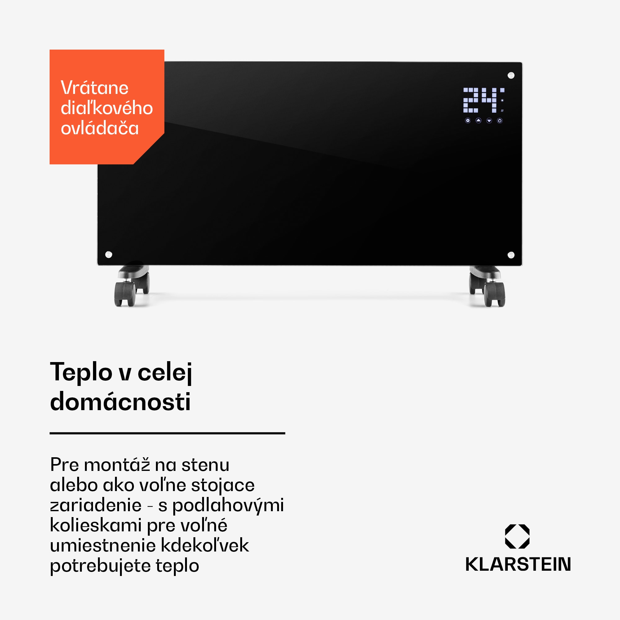 Klarstein Bornholm Smart, konvektor, 2000 W, WiFi, LED displej, časovač, IP24, čierny – Obrázok 4