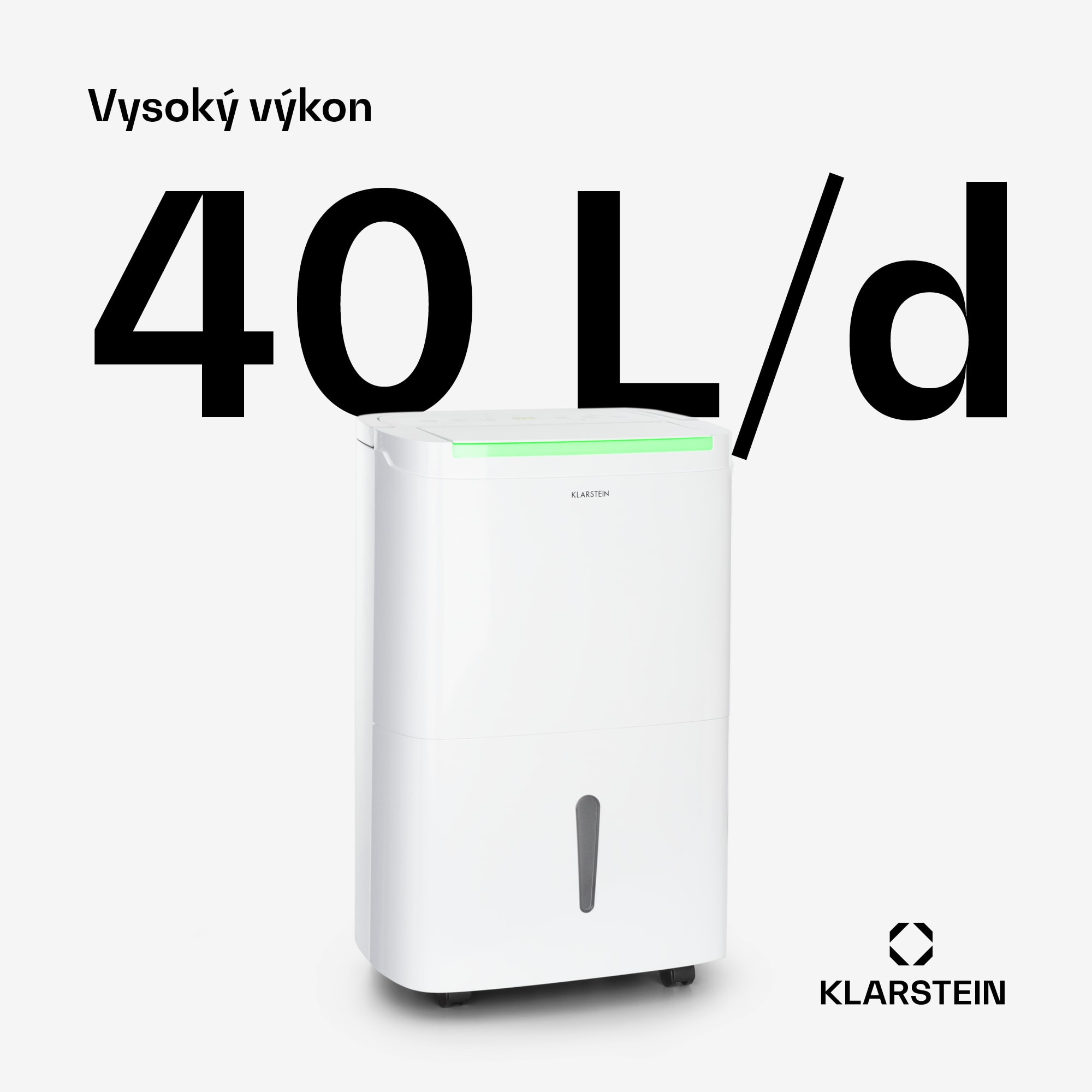 Klarstein DryFy Connect 40 Smart, Odvlhčovač vzduchu, WiFi, Kompresný, 40l/d, 60-70m², Biela – Obrázok 2