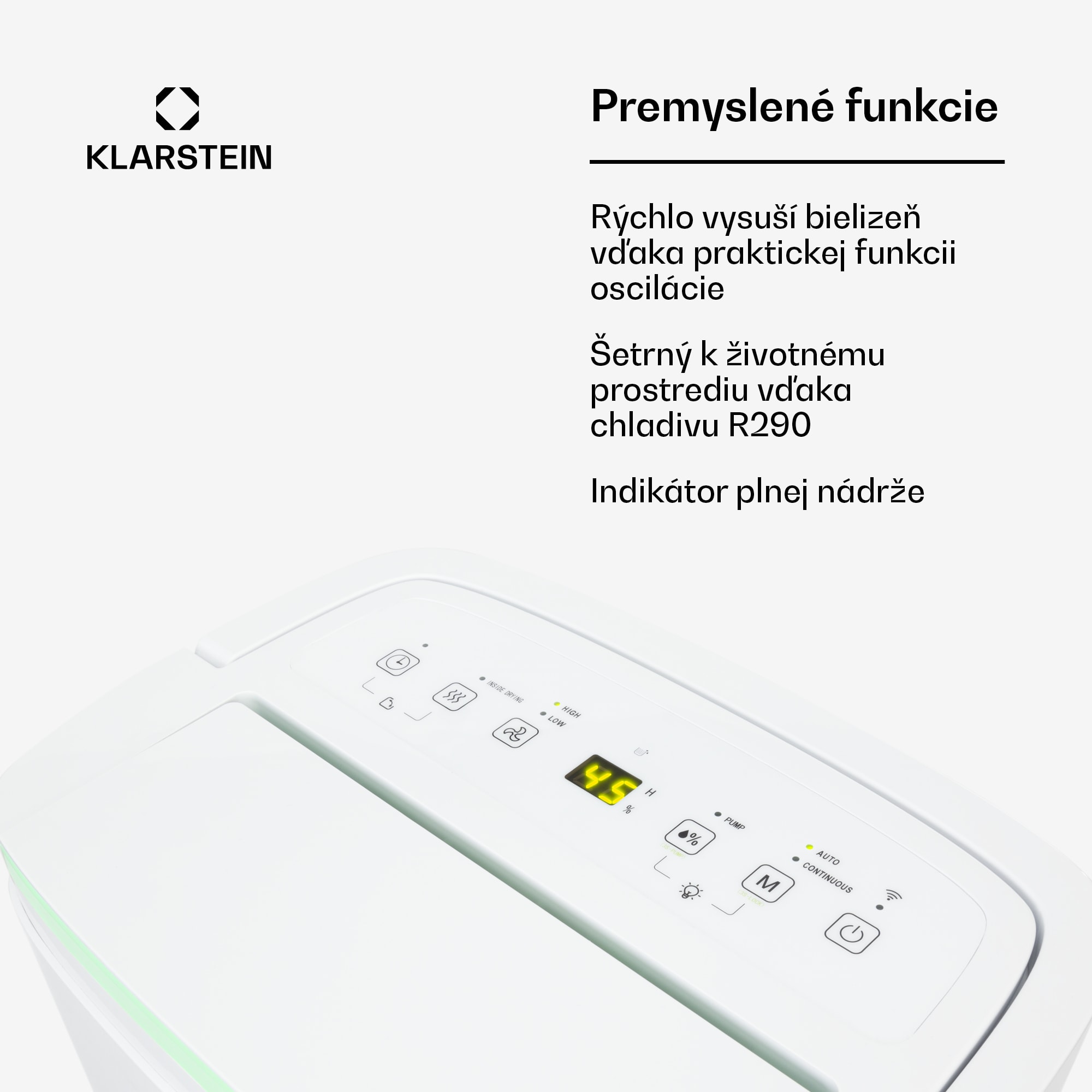 Klarstein DryFy Connect 40 Smart, Odvlhčovač vzduchu, WiFi, Kompresný, 40l/d, 60-70m², Biela – Obrázok 4