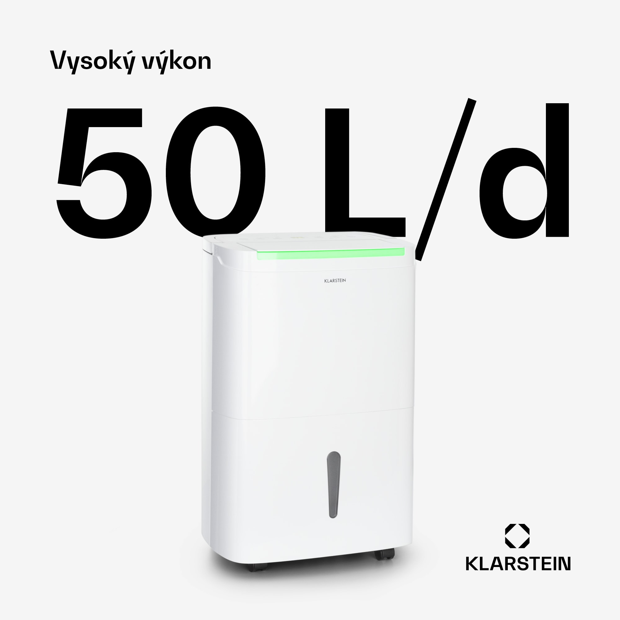 Klarstein DryFy Connect 50 Smart, Odvlhčovač vzduchu, WiFi, Kompresný, 50l / d, 45-55m², Biela – Obrázok 2